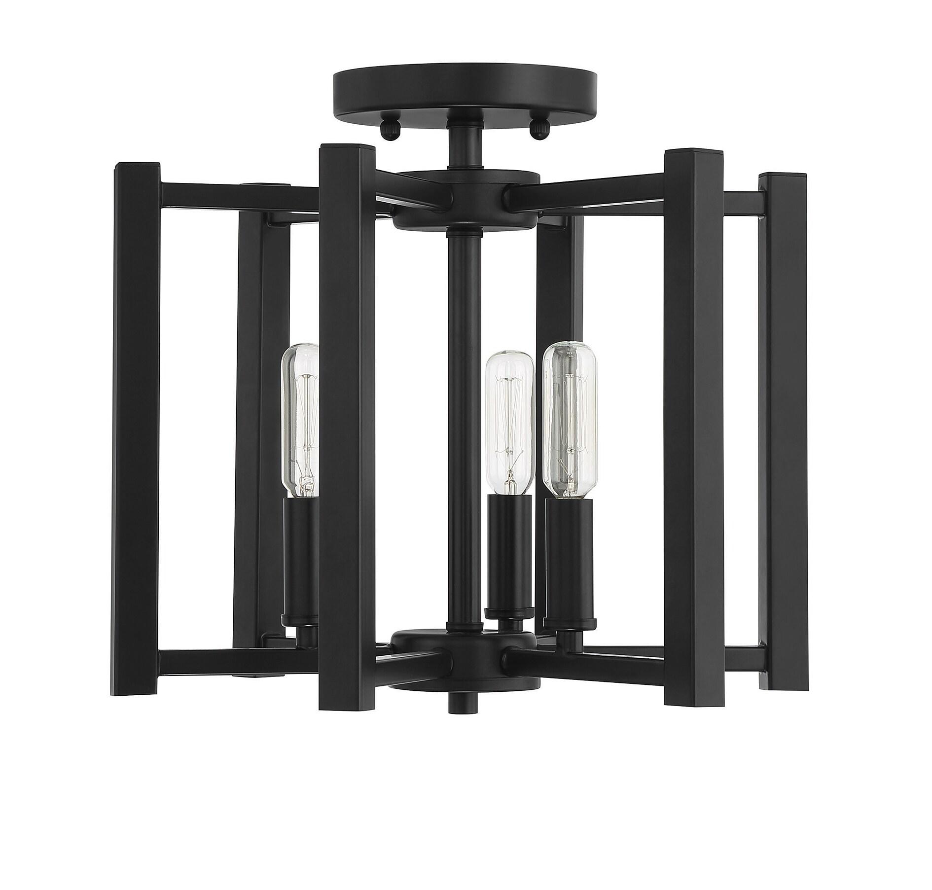 Savoy House Benson 3 - Light Semi-Flush Mount in  Matte Black