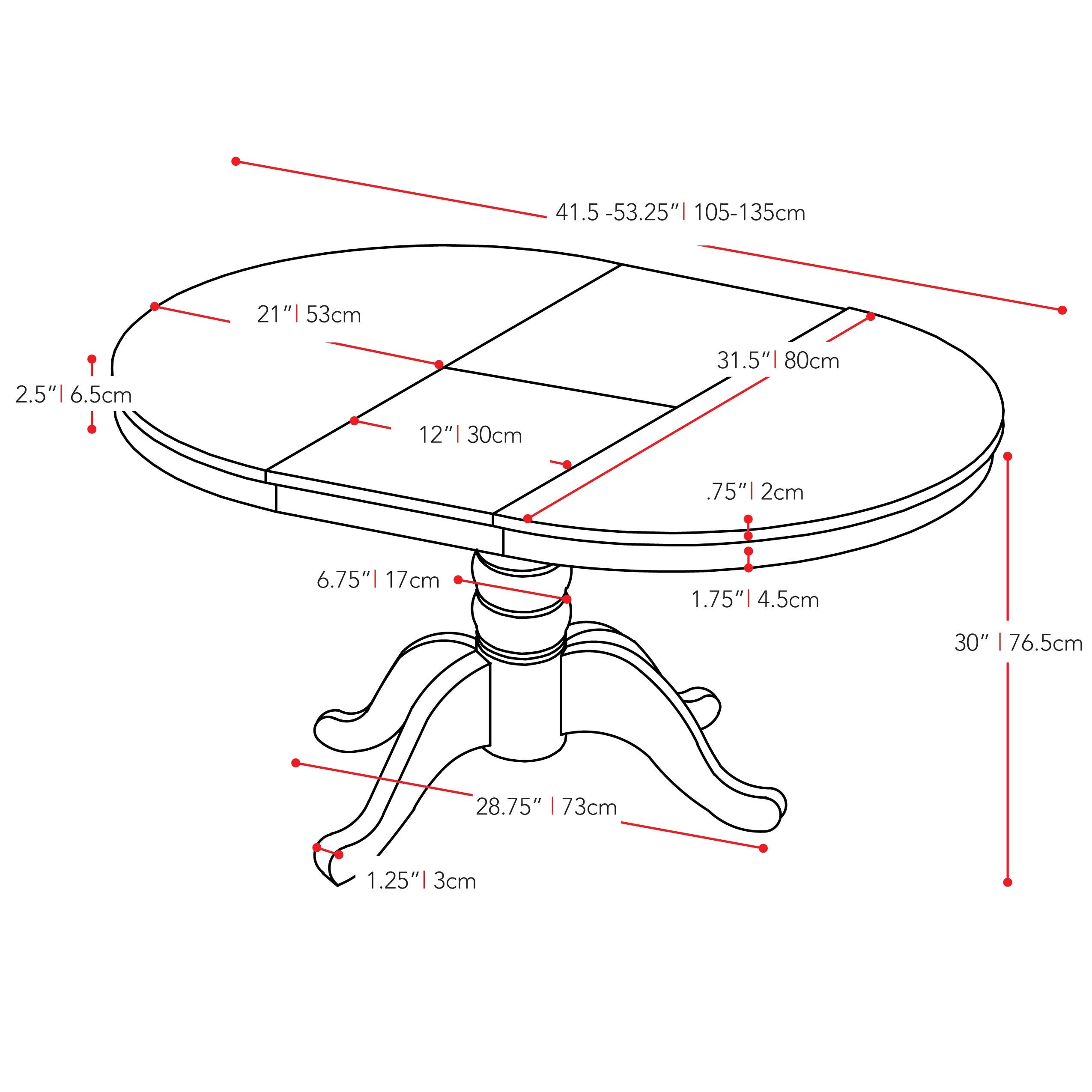 Extendable Dining Table White - CorLiving: Oval Pedestal Kitchen Table with Butterfly Leaf, Seats 4