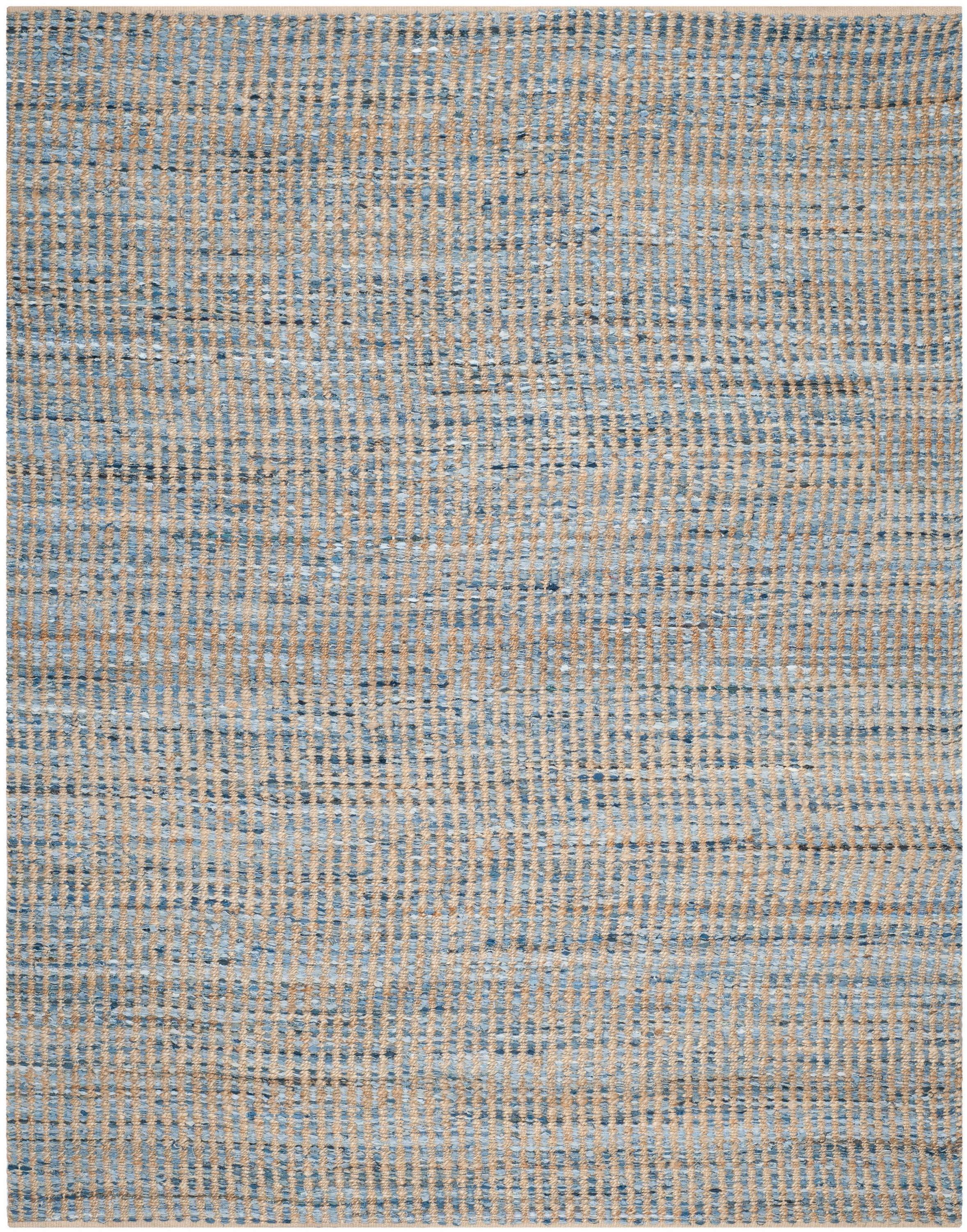 SAFAVIEH Cape Cod Beuregard Geometric Area Rug, Natural/Blue, 9' x 12'