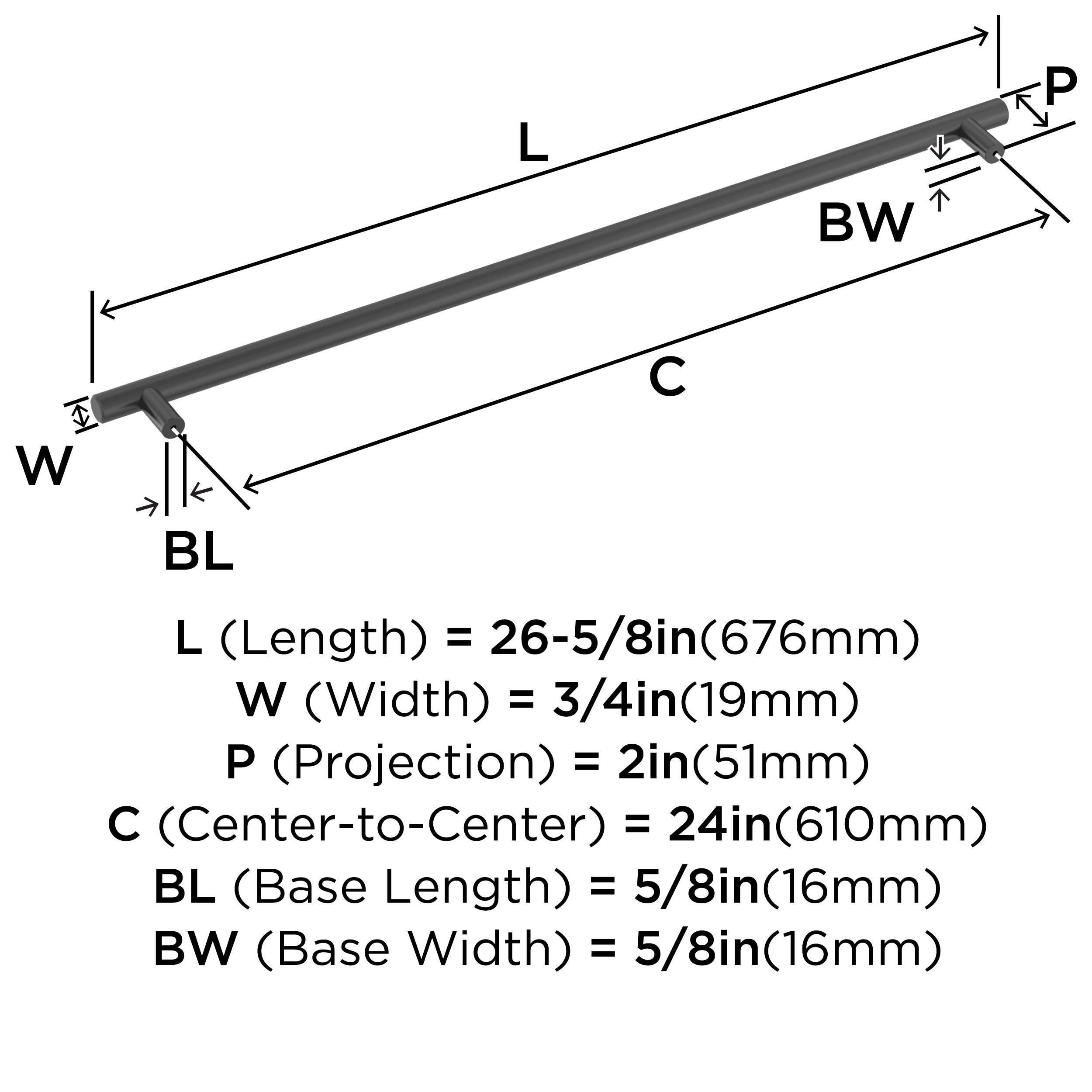 Amerock Bar Pulls 24 inch (610mm) Center-to-Center Black Bronze Appliance Pull