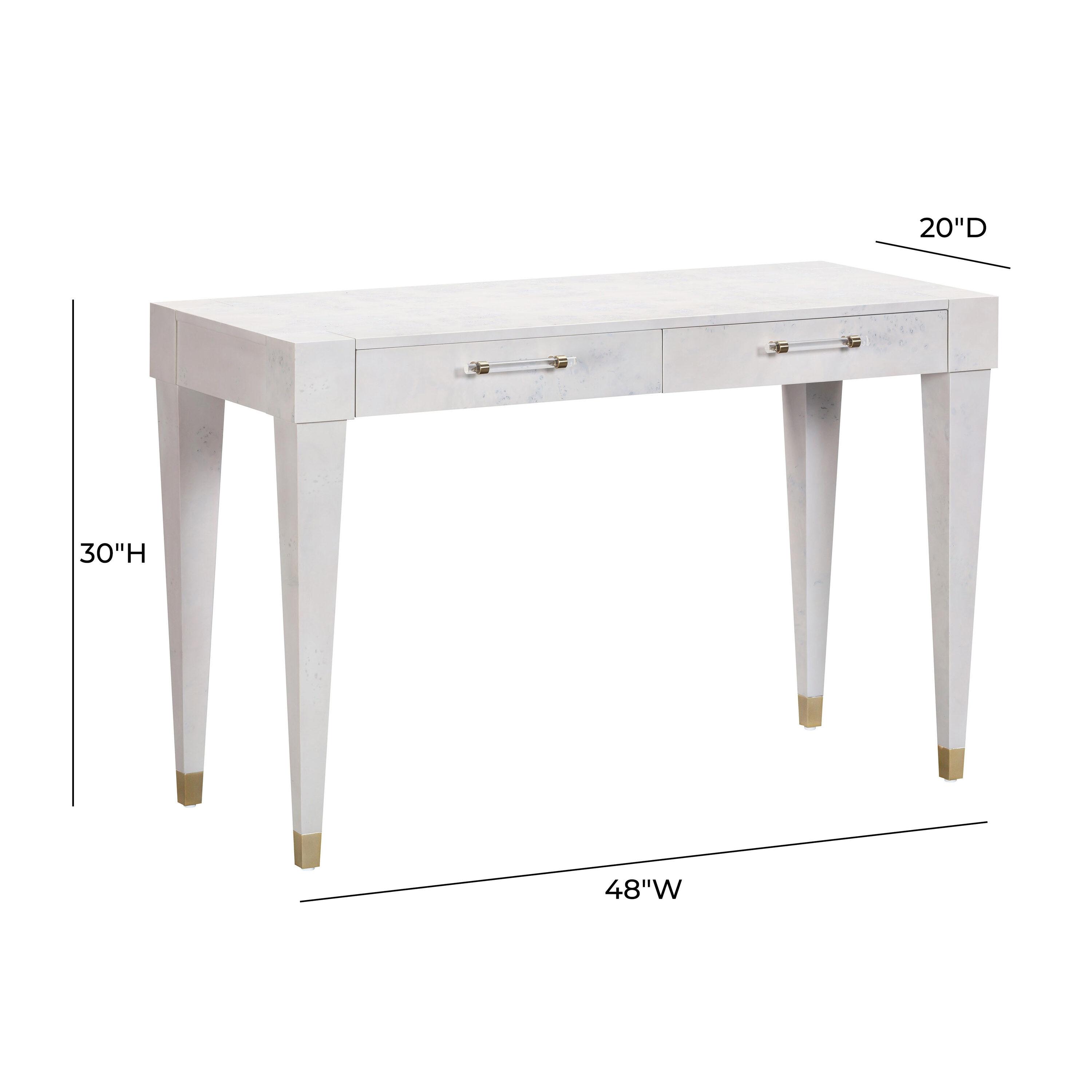 TOV Furniture Brandyss White Burl Work Desk