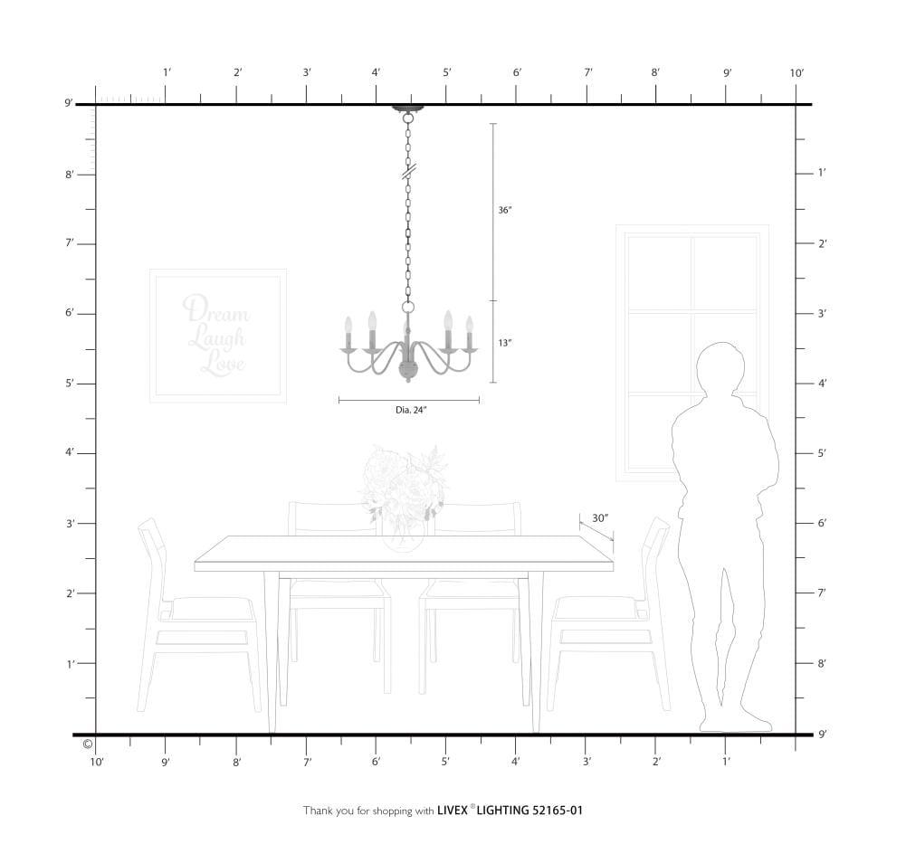 Livex Lighting Windsor 5 - Light Chandelier in  Antique Brass