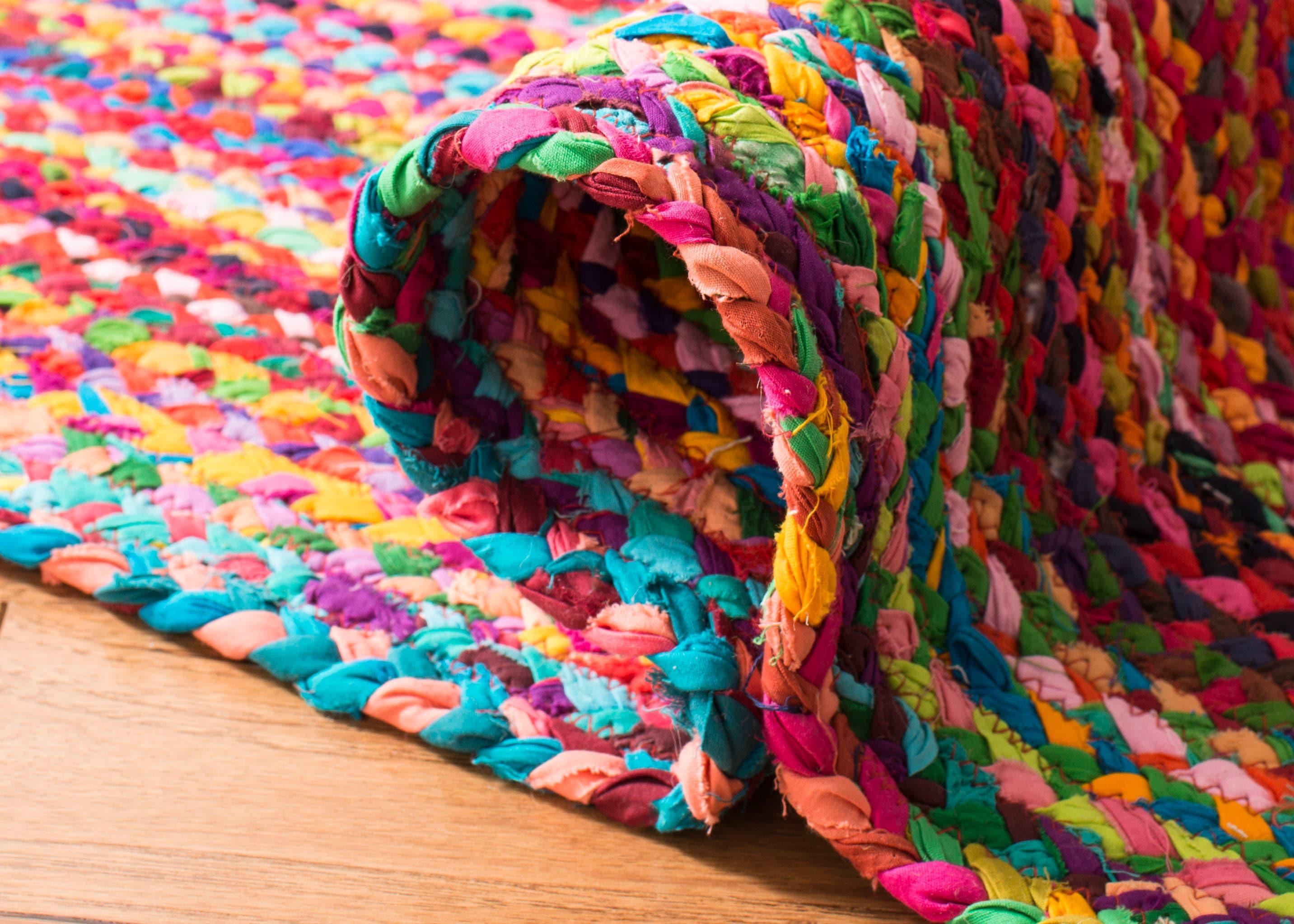 Braided BRD210 Hand Woven Runner Rug - Red/Multi - 2'3"x12' - Safavieh.