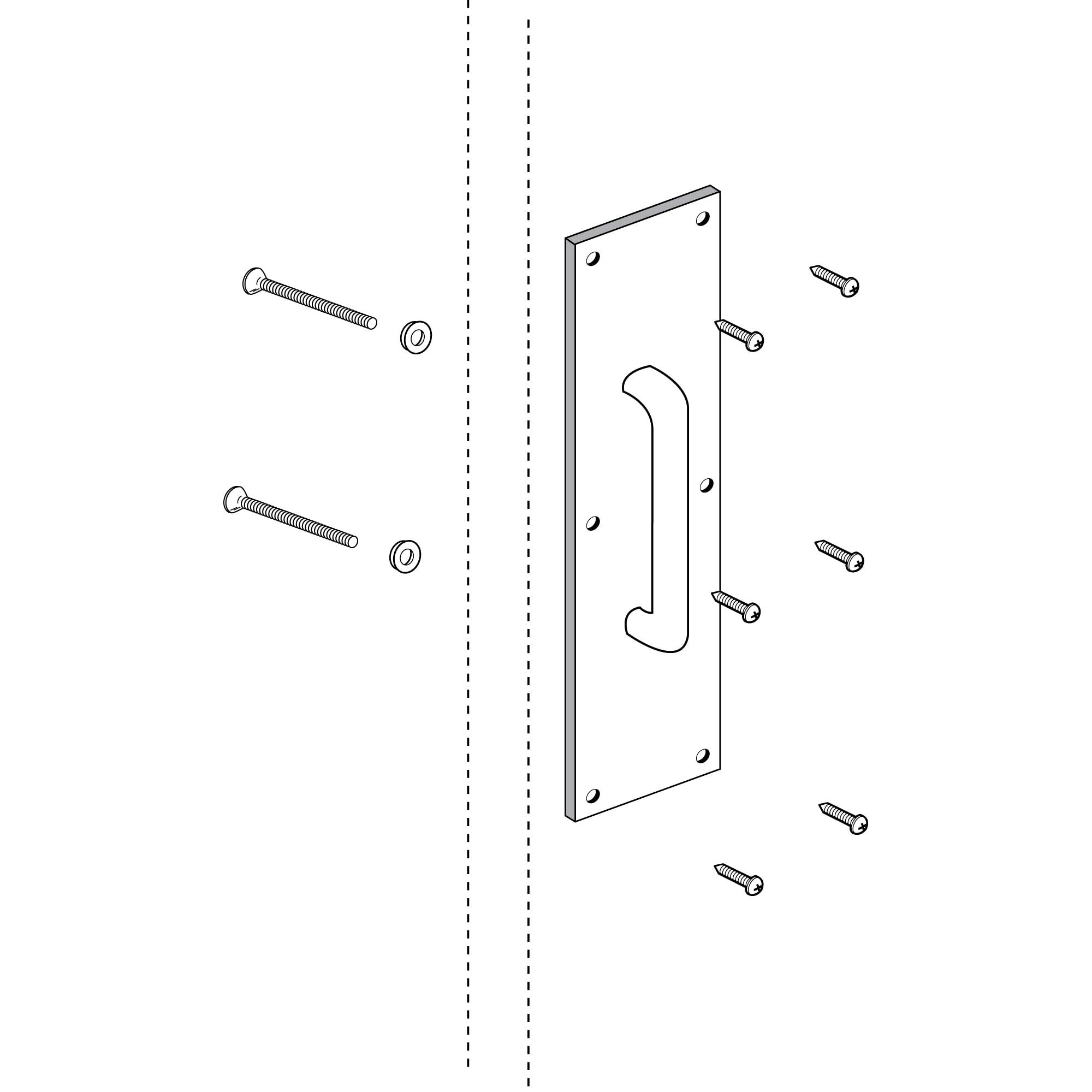Prime-Line Door Pull Plate with Handle, 4 in. x 16 in. (Single Pack)