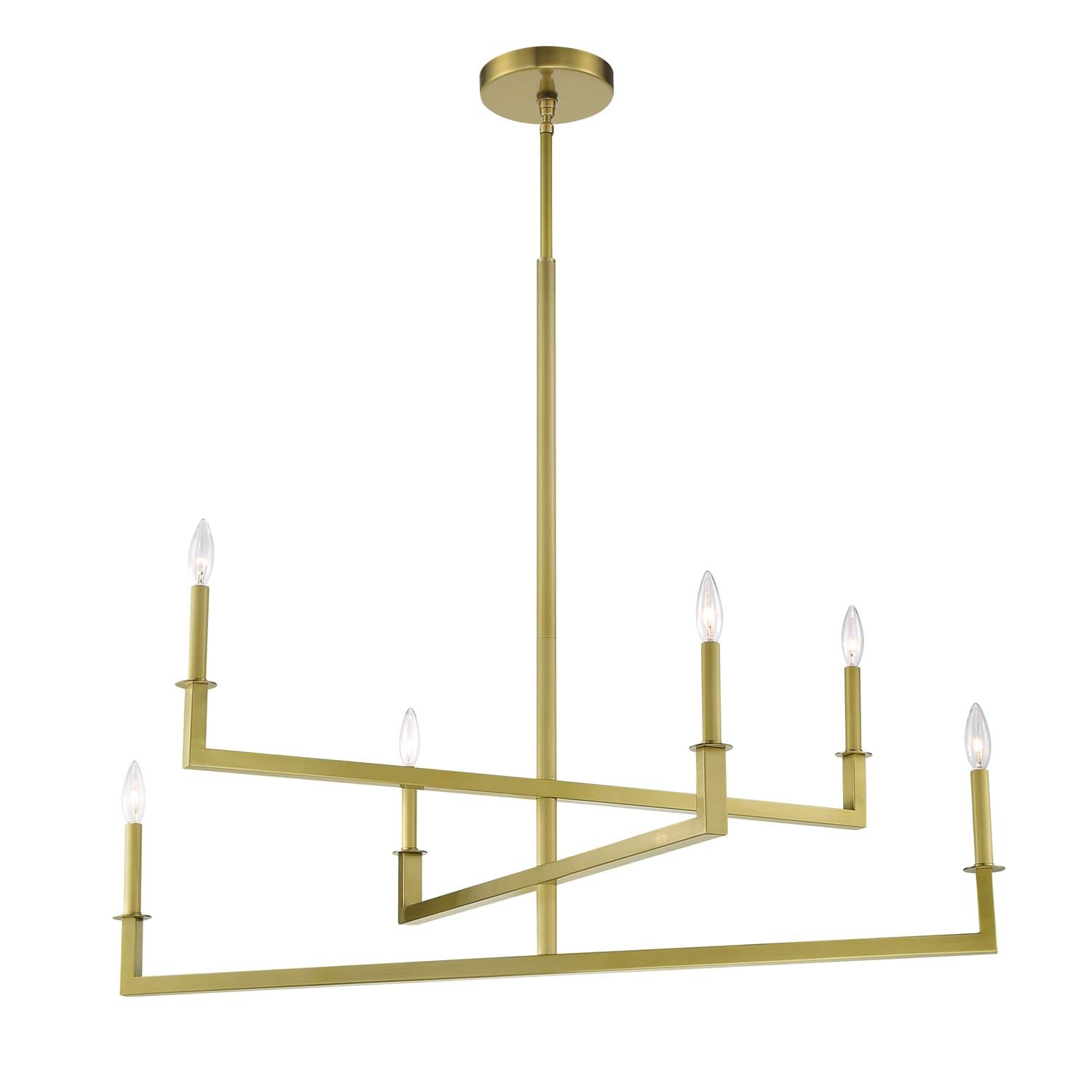 Dante 6 - Light Dimmable Square / Rectangle Chandelier