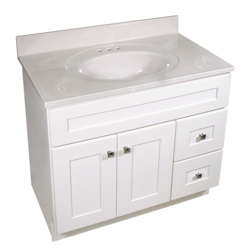 37-in. Cultured Marble Vanity Top with Backsplash, Ivory Swirl – Design House, 586339