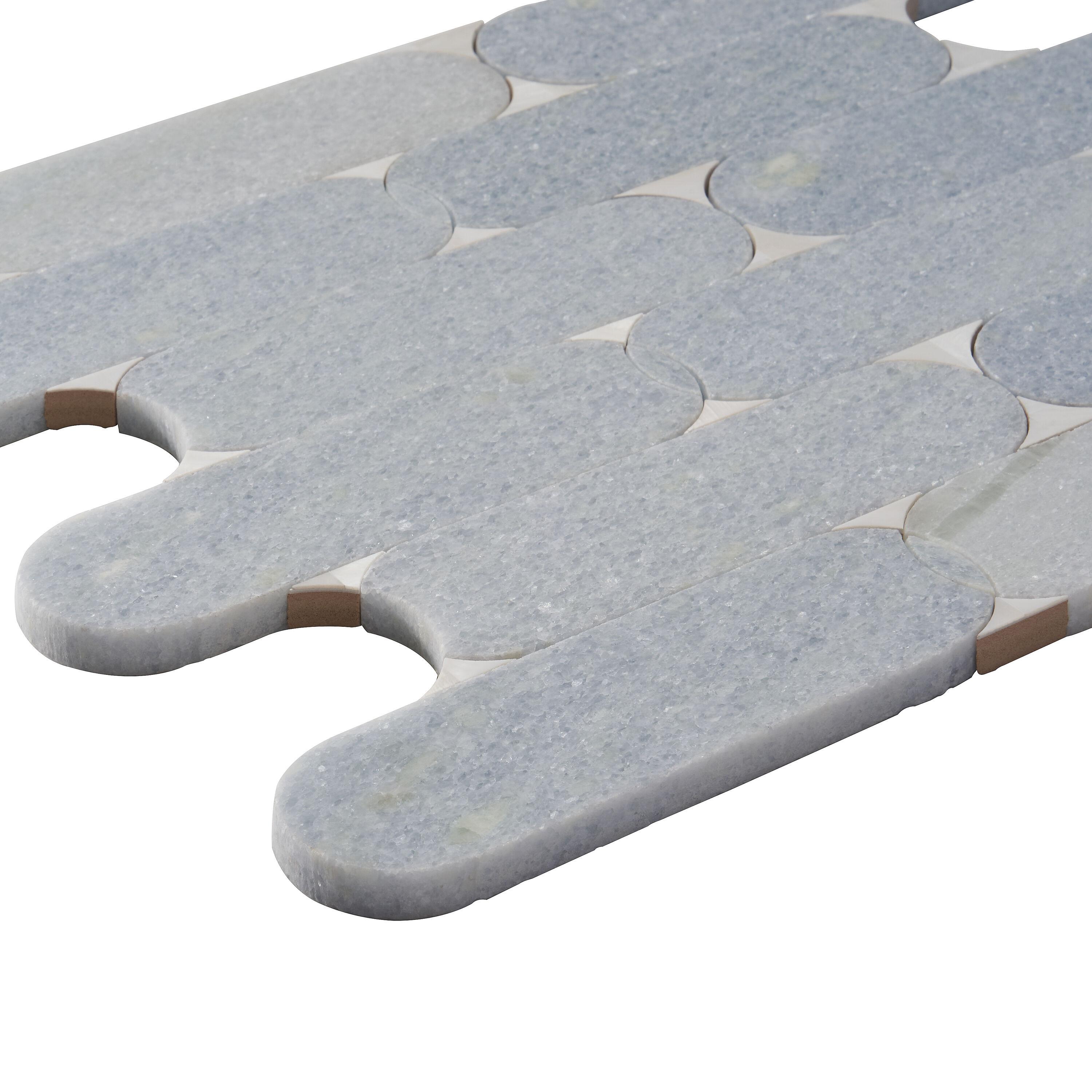 Nostradam 9.96" W x 11.22" L Marble and Brass Mosaic Tile (0.77 Sq. Ft. / Sheet)