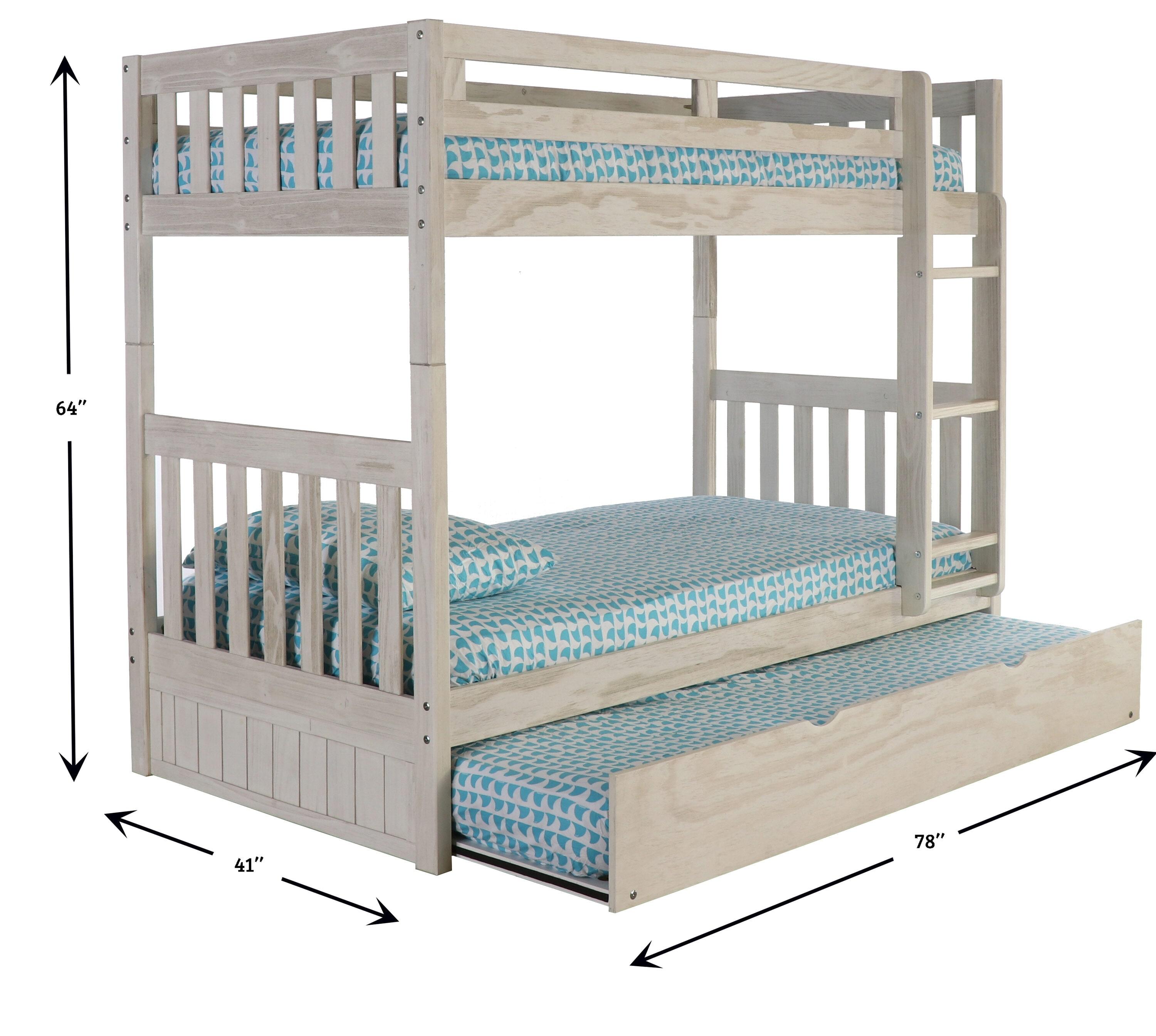 American Furniture Classics Solid Pine Twin/Twin Bunk Bed with Twin Trundle