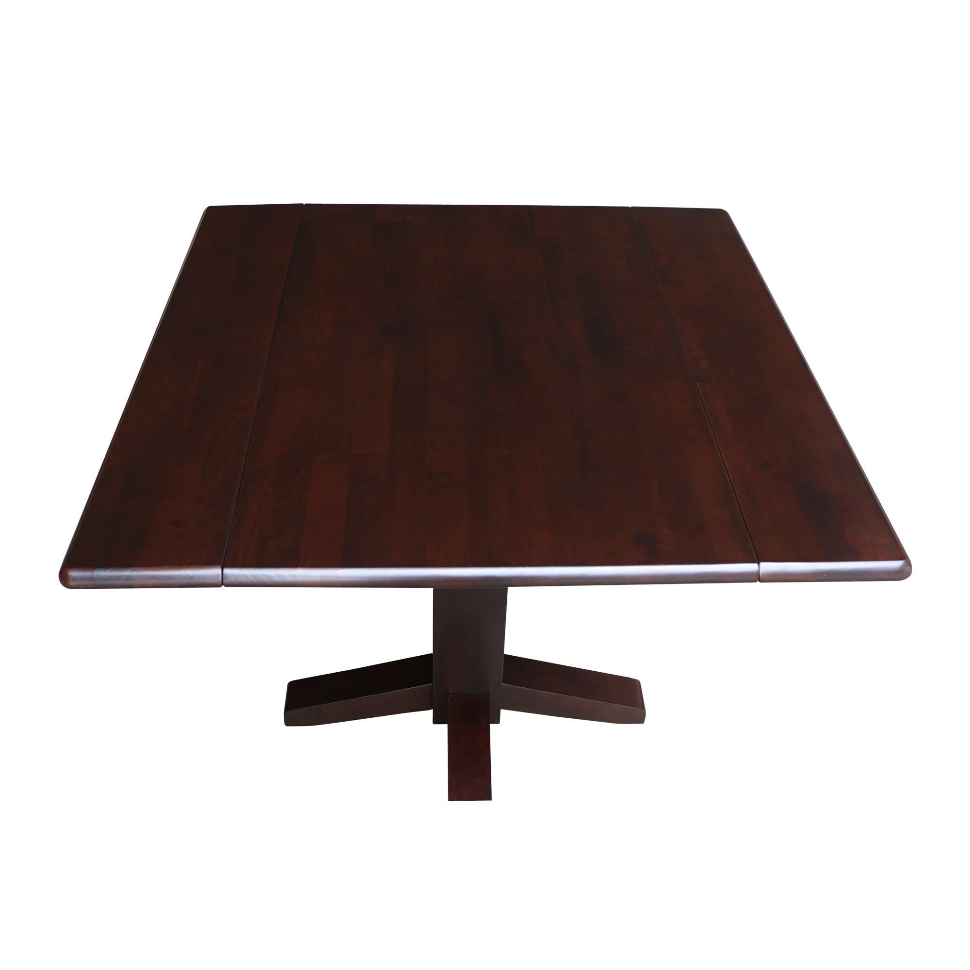 36" Sanders Square Dual Dining Table Rich Mocha - International Concepts: Solid Wood, 4-Seater Kitchen Table