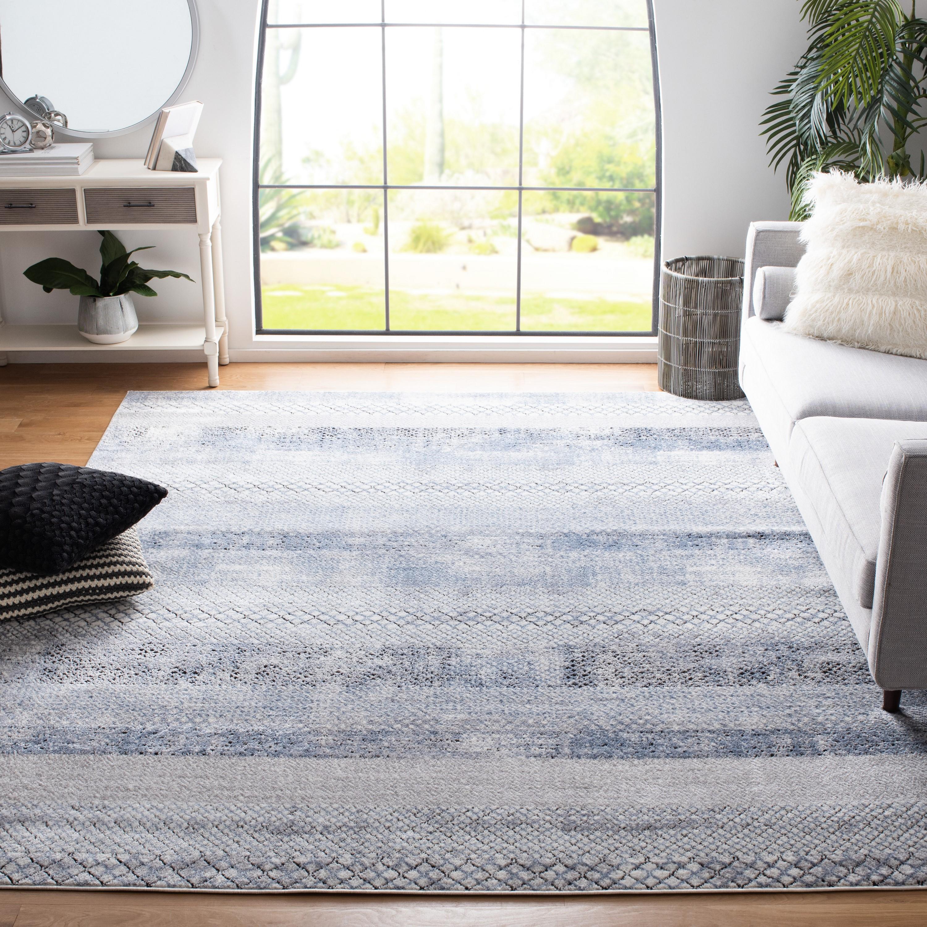 Mistana™ Adames Geometric Gray/Light Blue Area Rug