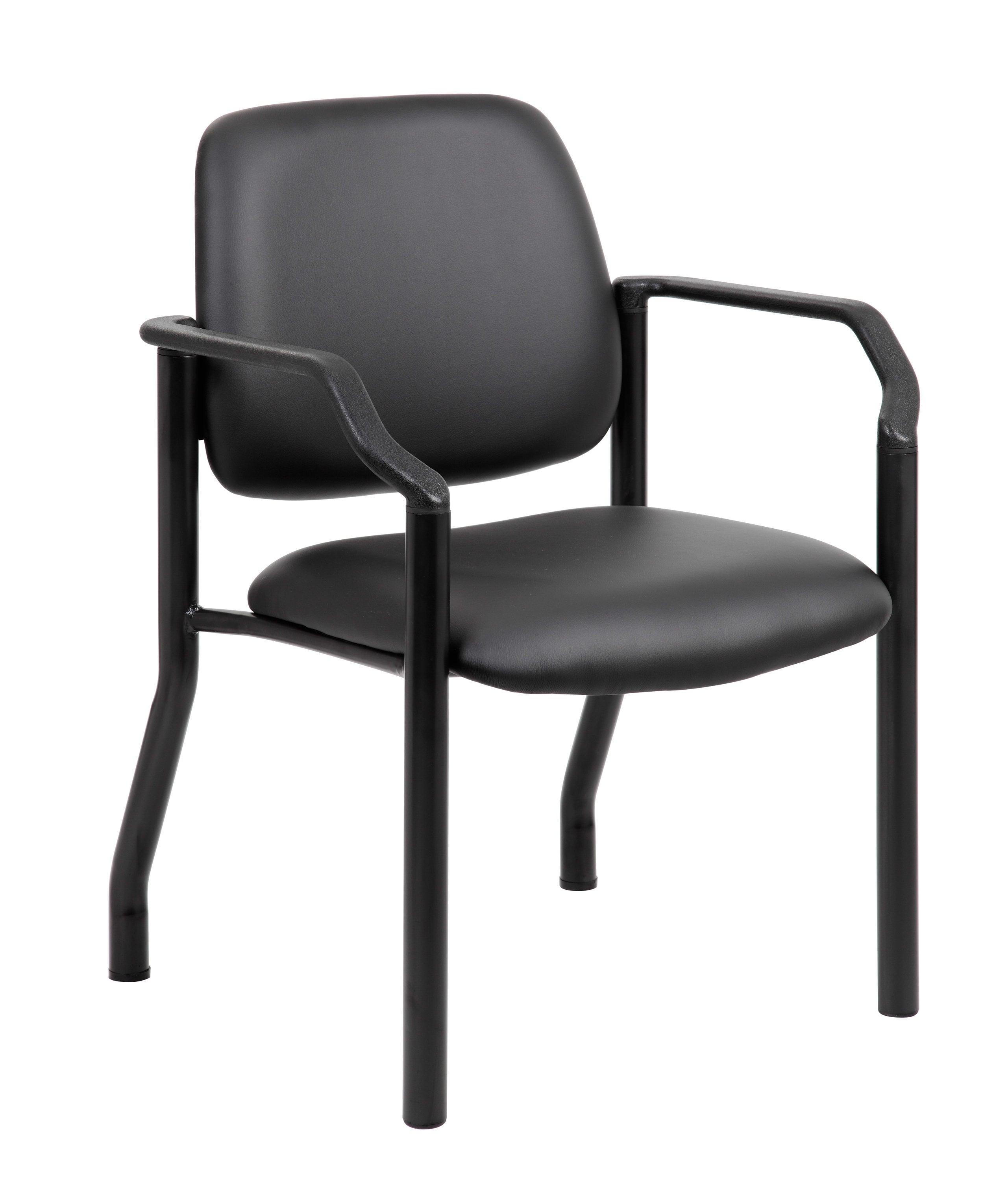 Boss Office Products Stackable Vinyl Seat Reception Chair with Metal Frame
