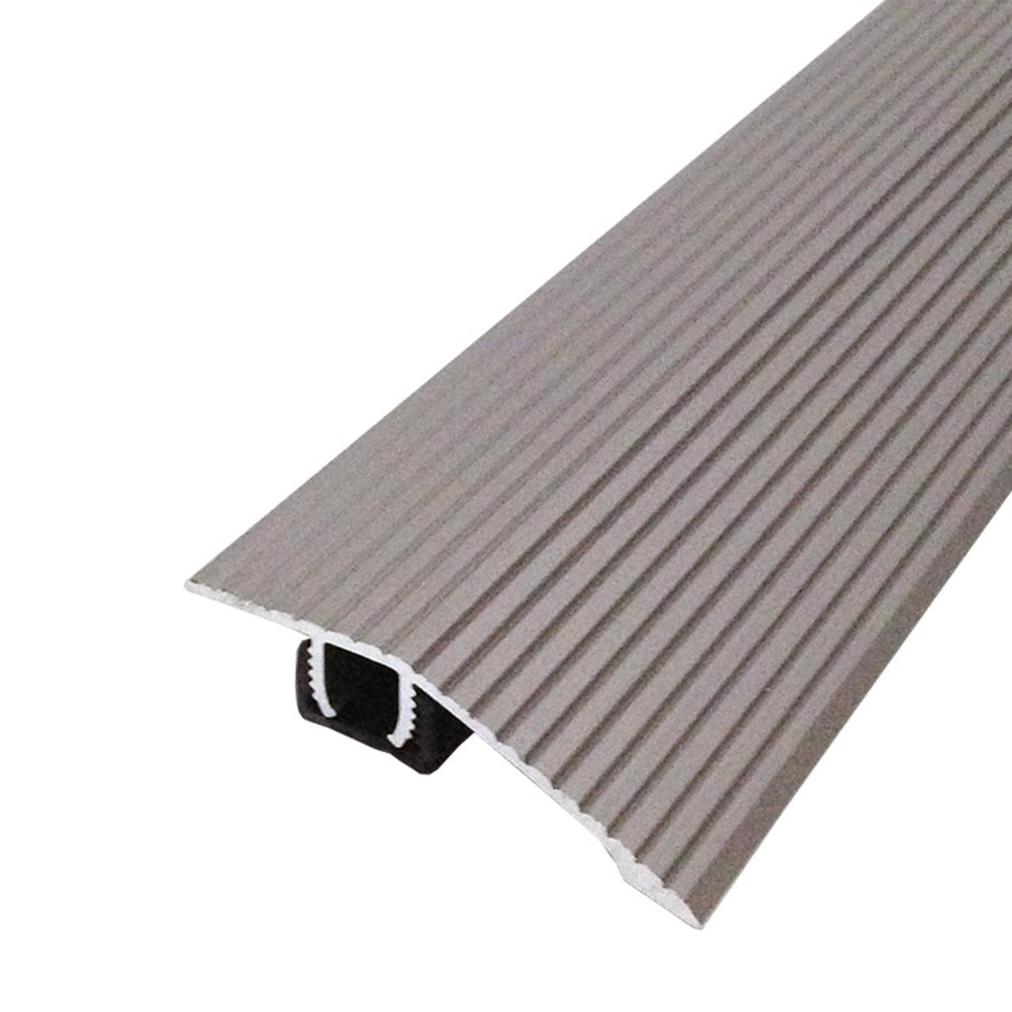 M-D Building Products 43318 1-7/8 In. X 36 In. Satin Nickel Aluminum CINCH® Reducer Fluted w/Snaptrack