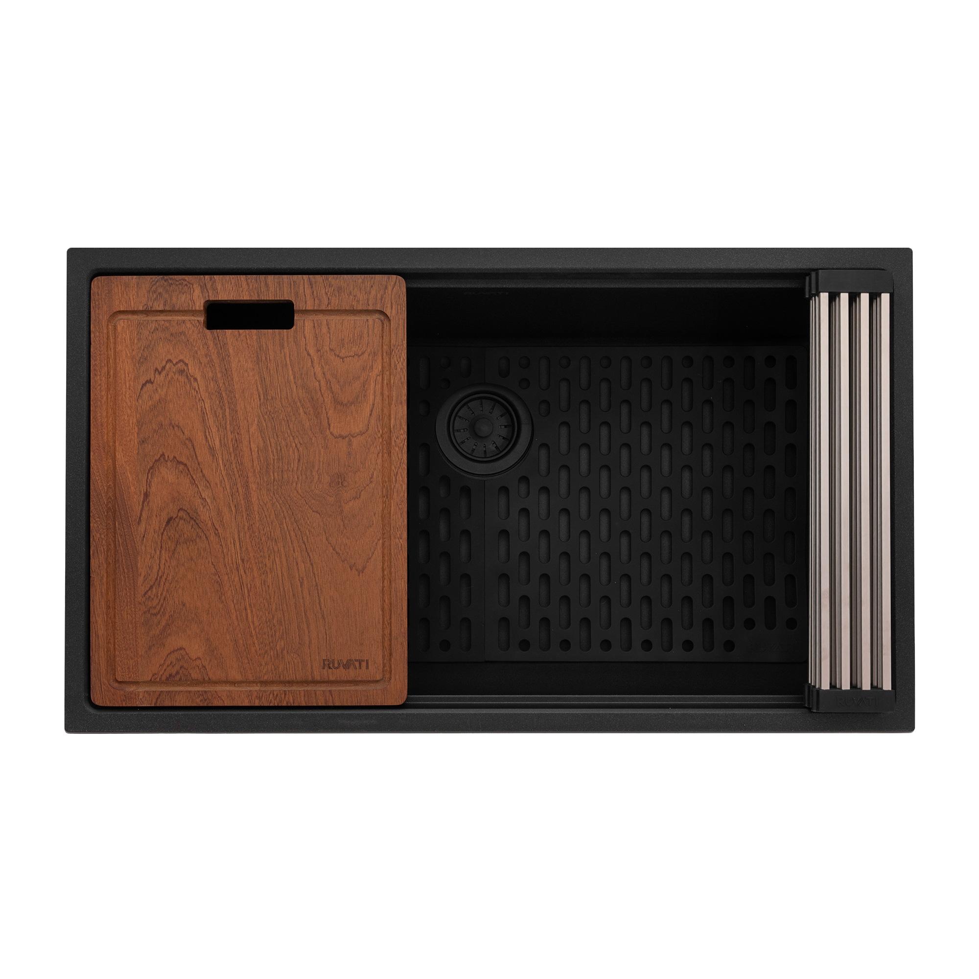 Ruvati 33-inch epiRock Workstation Undermount Kitchen Sink