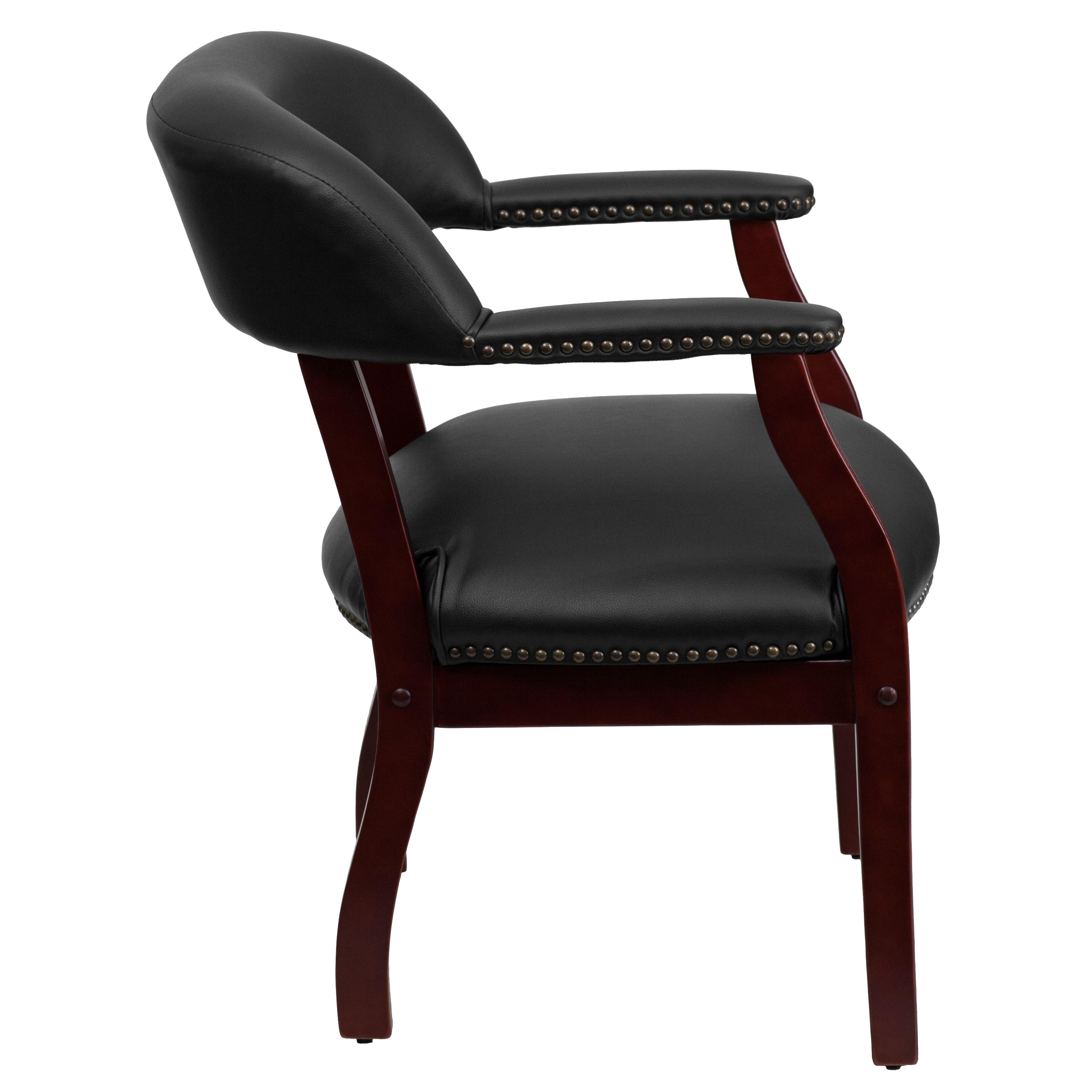 Flash Furniture Diamond Black Vinyl Luxurious Conference Chair with Accent Nail Trim