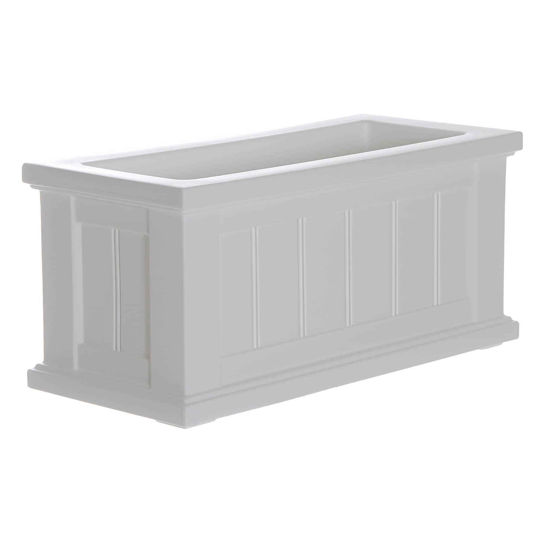Mayne Cape Cod 24" x 11" x 11" Rectangle White Self-Watering Polyethylene Planter
