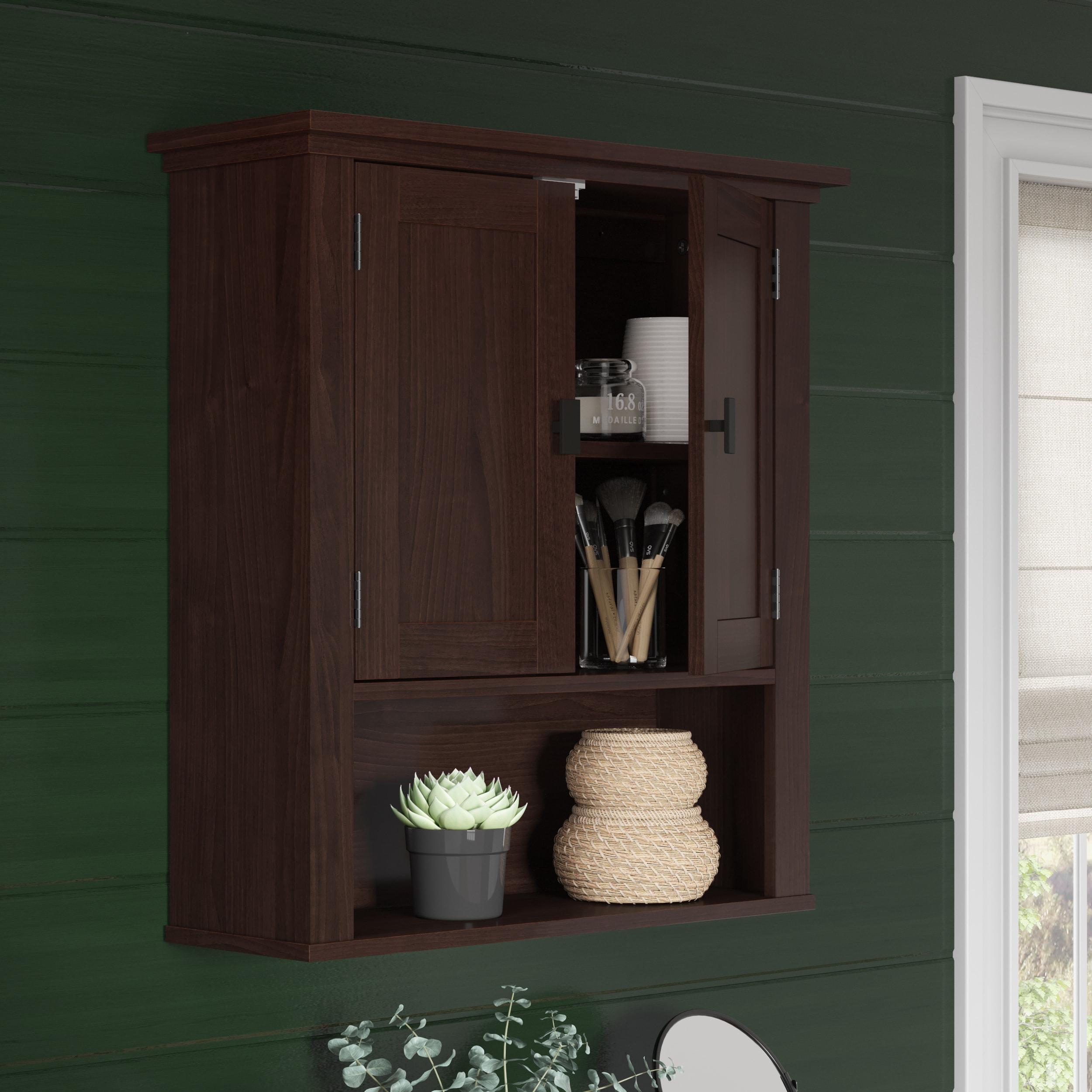 RiverRidge Hayward Two-Door Bathroom and Laundry Wall Mount Storage Medicine Cabinet with Fixed and Adjustable Shelf