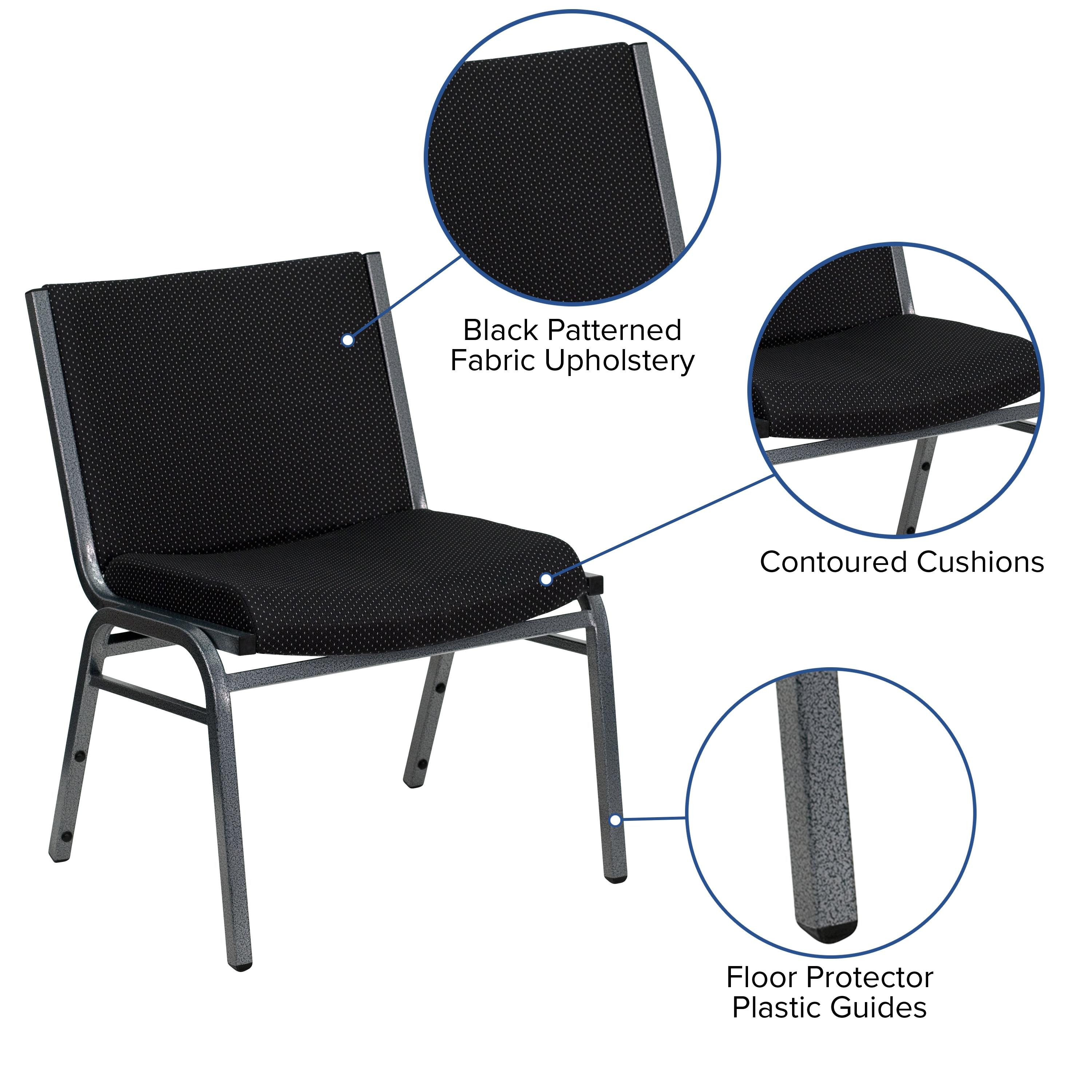 Flash Furniture Divine Multipurpose Big & Tall 1000 lb. Rated Stacking Guest Chairs for Business or Home Use (Set of 2)