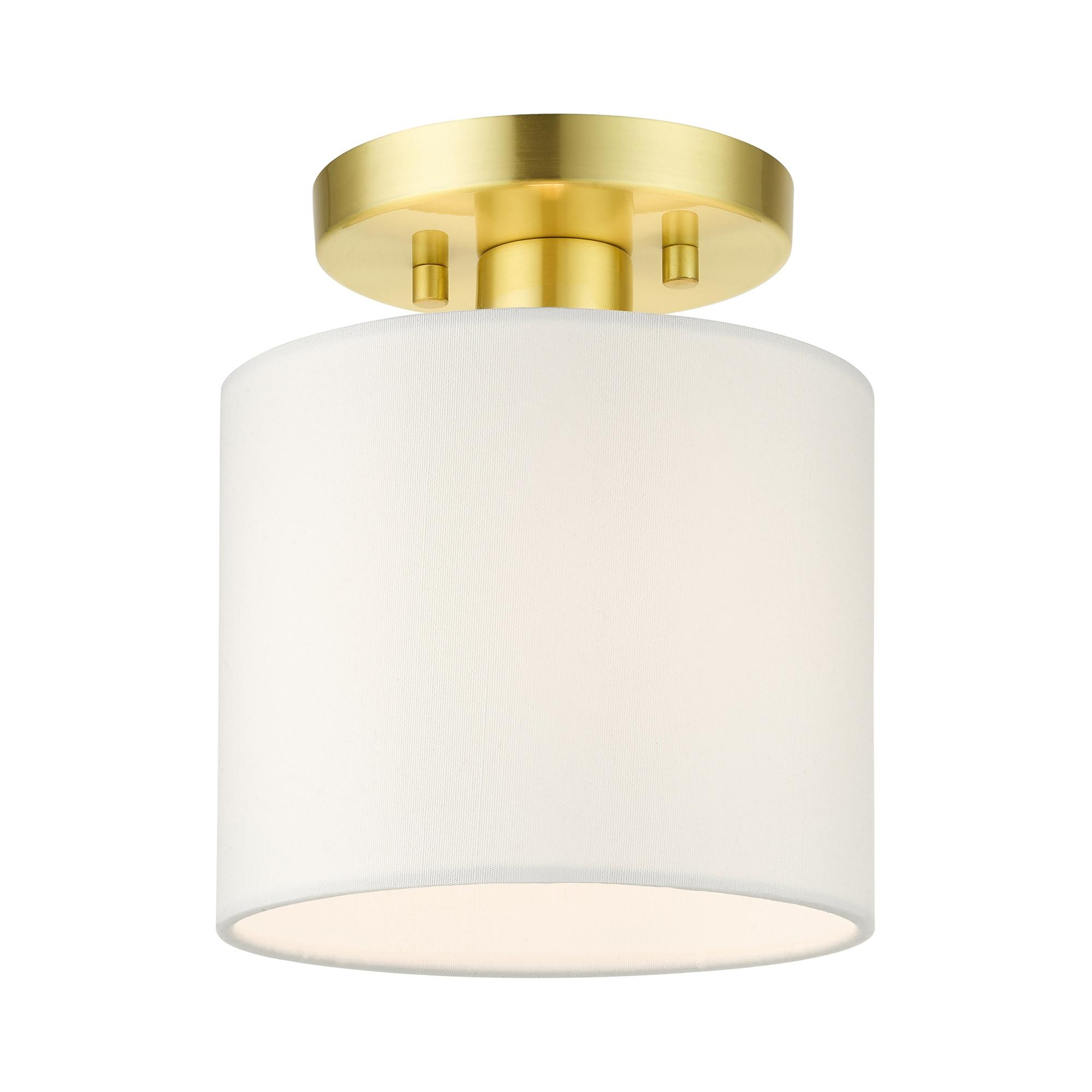 Livex Lighting Meridian 1 - Light Semi-Flush Mount in  Satin Brass