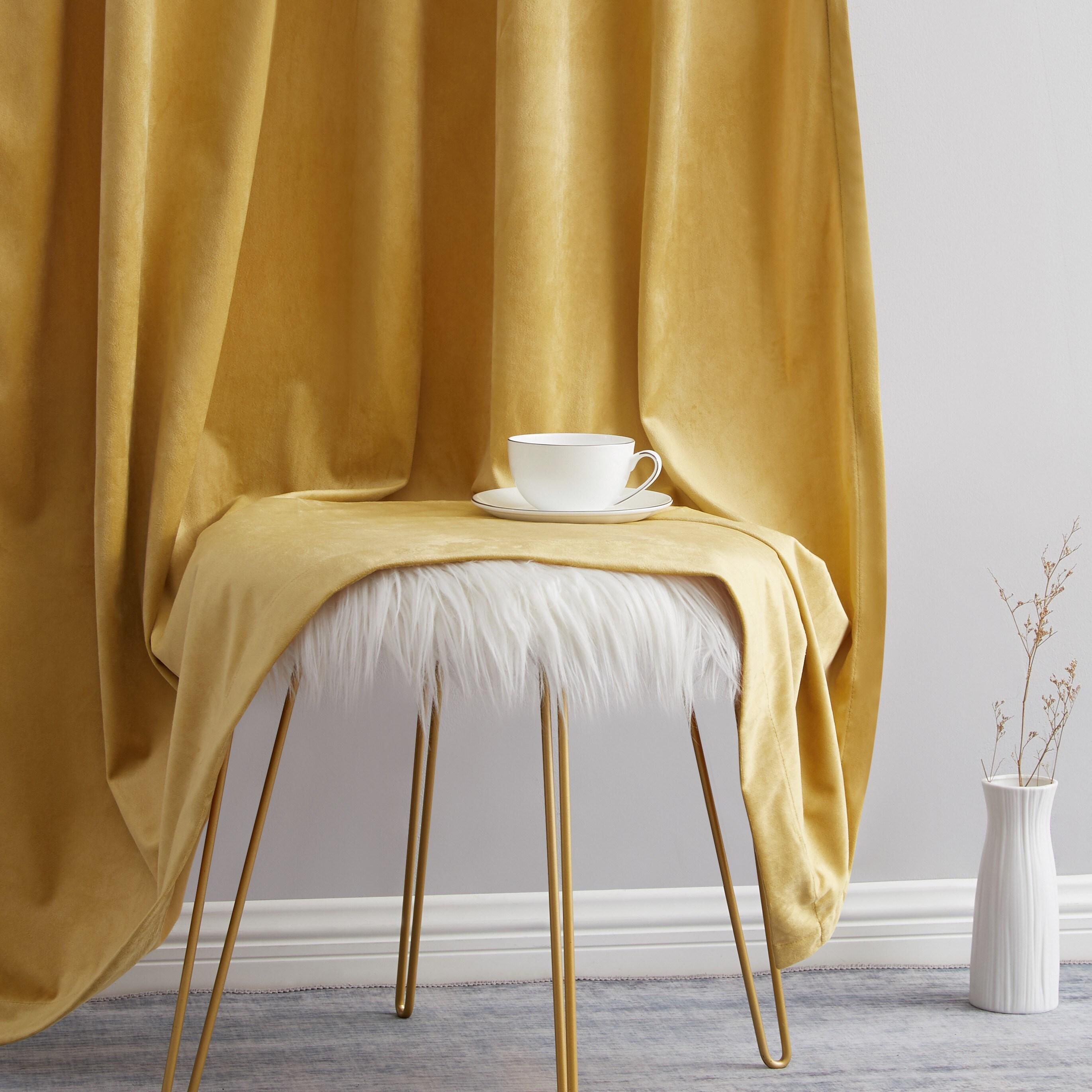THD Maria Velvet Back Tab Rod Pocket Window Treatment Curtain Panels - Set of 2