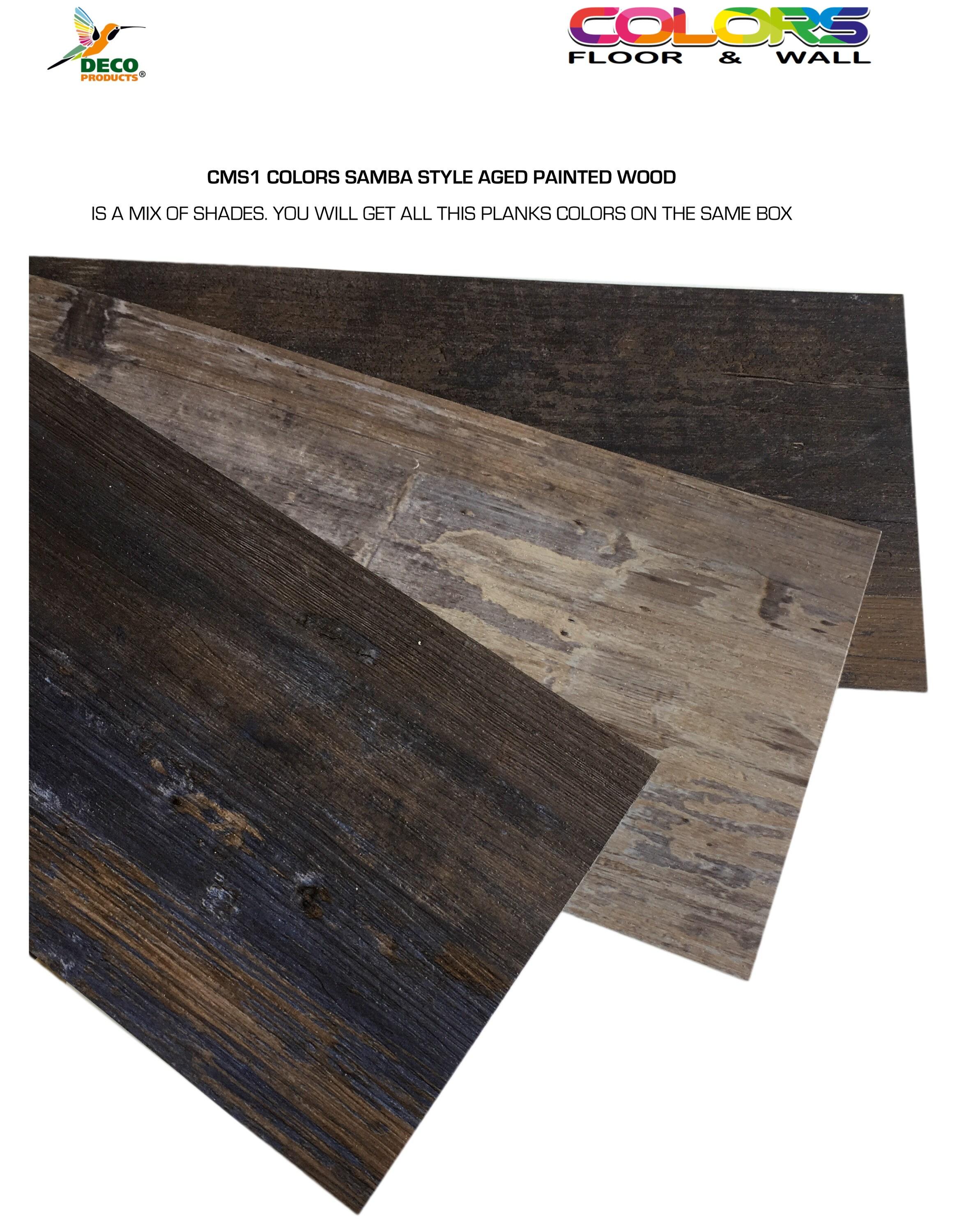 DecoProducts Colors Glue Down Floor and Wall DIY Multi-Tonal Style 6" x 36" x 2mm Luxury Vinyl Plank