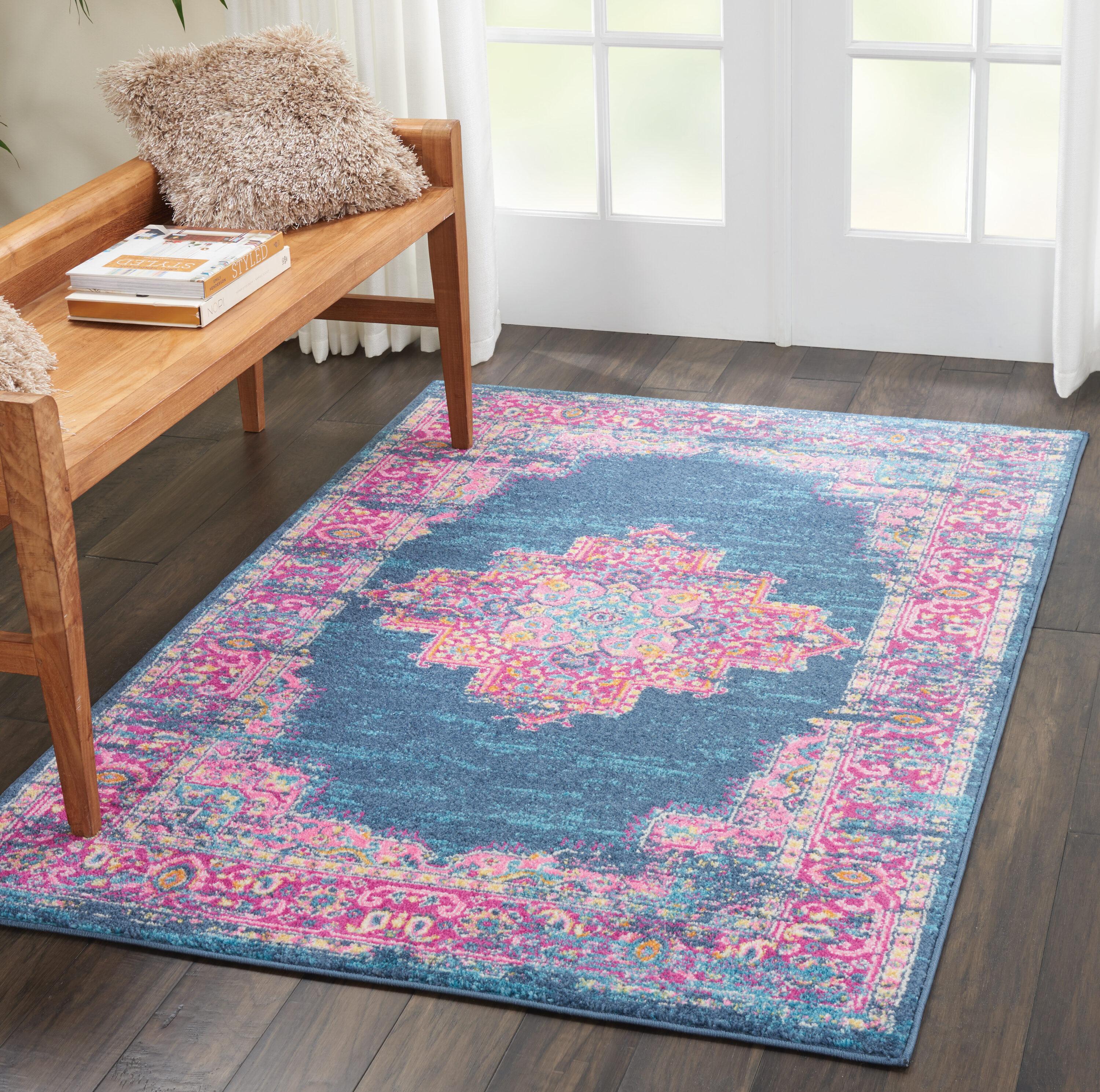 Nourison Passion Medallion Bohemian Indoor Rug Blue 3'9" x 5'9"