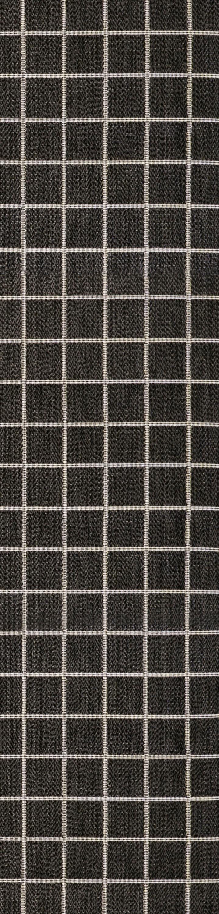 2' x 8' Grid Modern Squares Indoor/Outdoor Runner Rug, Black/Cream - JONATHAN Y