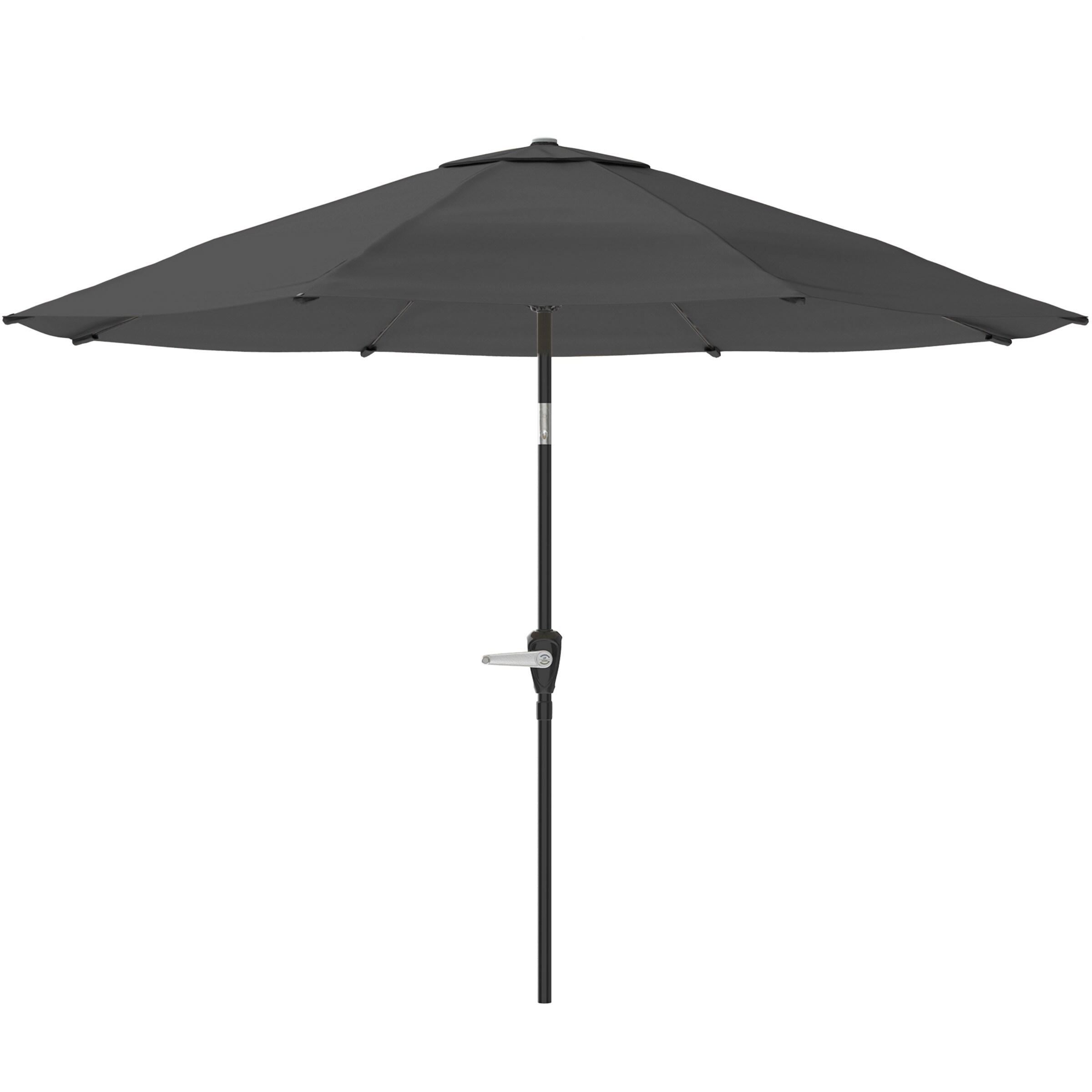 Pure Garden 10' Octagon Outdoor Patio Market Umbrella: Wind-Resistant, Auto-Tilt, Crank Lift, Steel Frame