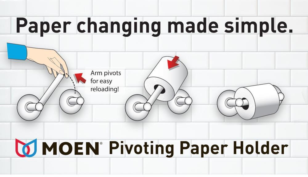 Moen Retreat Wall Mounted Pivoting Toilet Paper Holder DN8308BN