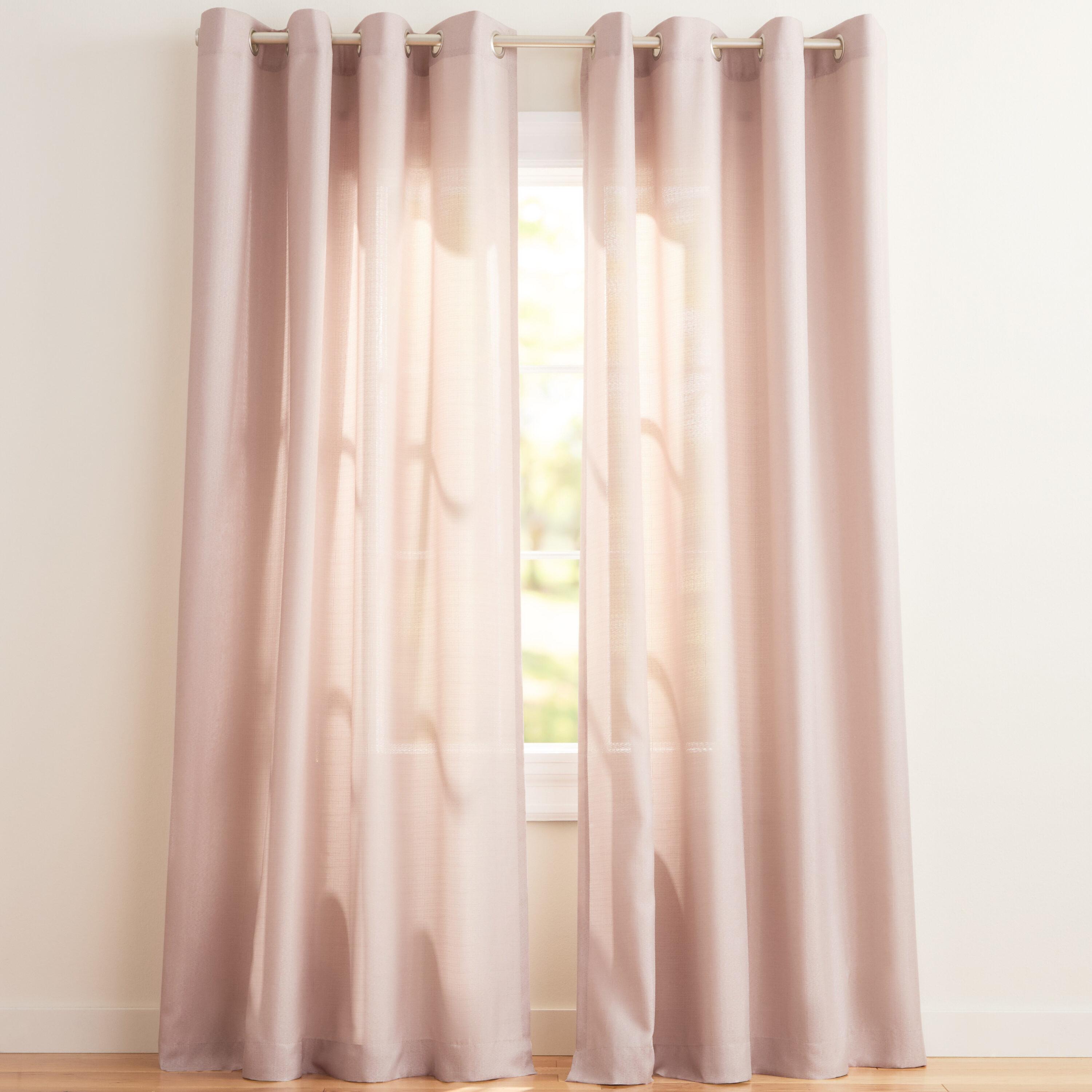 Loha GT Aaliyah Solid Color Semi-Sheer Grommet Curtain Panels