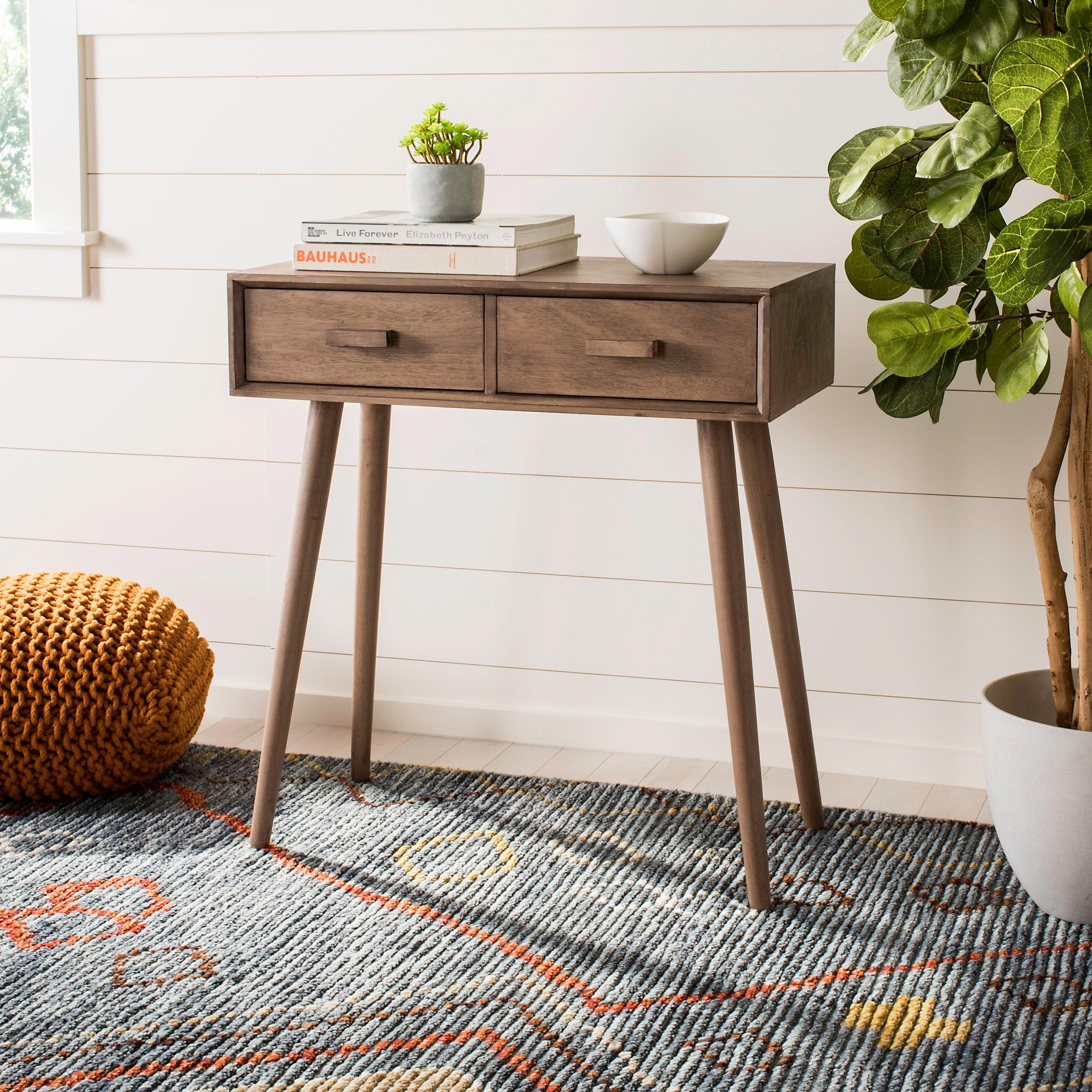 Dean 2 Drawer Console Table - Light Brown - Safavieh