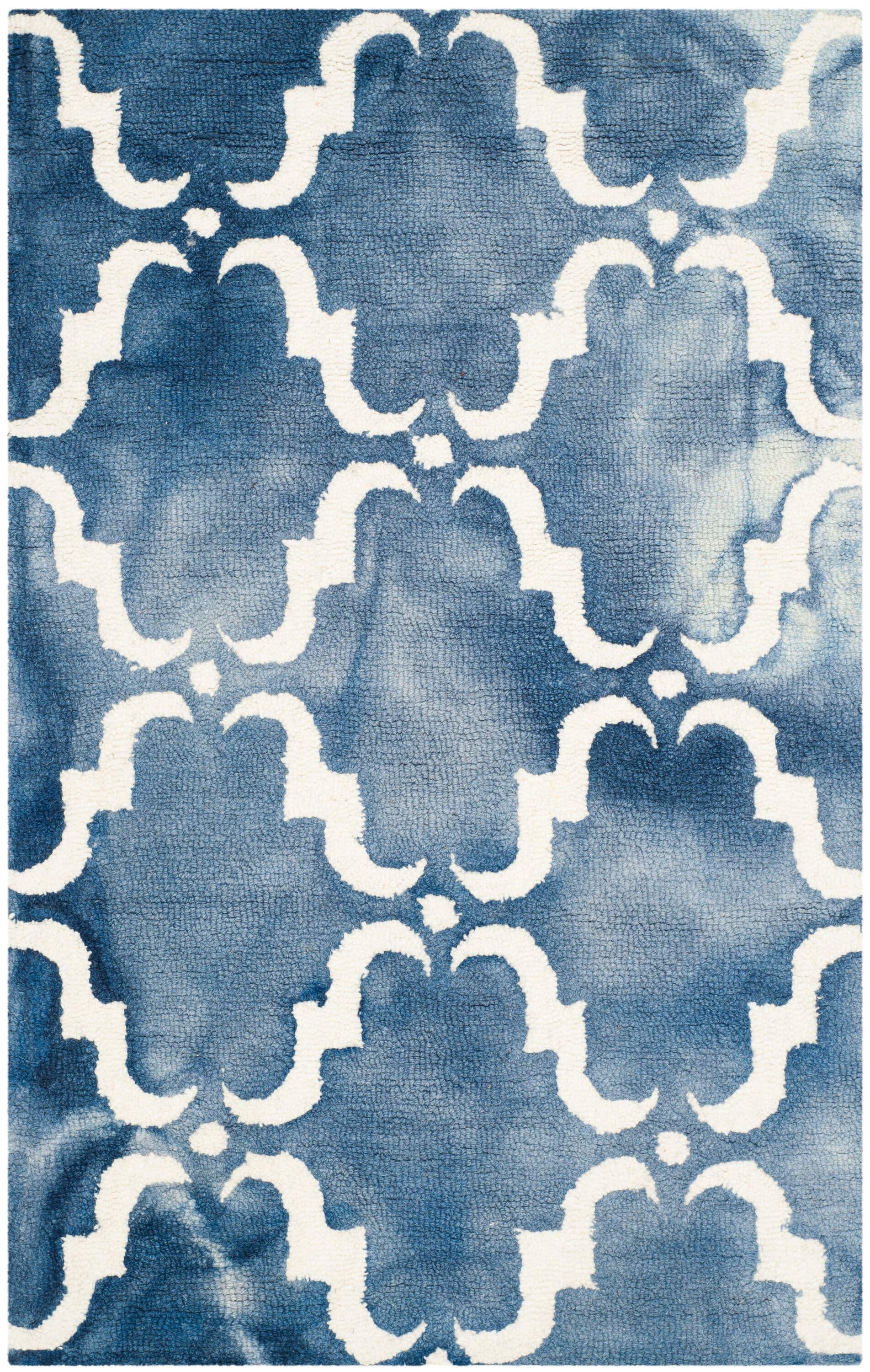 Dip Dye DDY536 Hand Tufted Accent Rug - Navy/Ivory - 2'6"x4' - Safavieh.