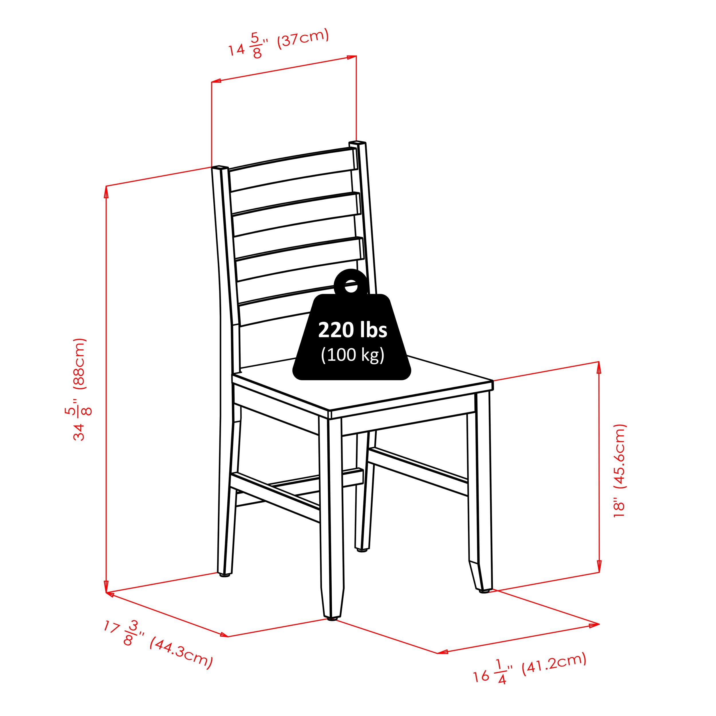 Winsome Wood Kingsgate 5-Pc Dining Set, Table & 4 Ladder Back Chairs, Walnut Finish