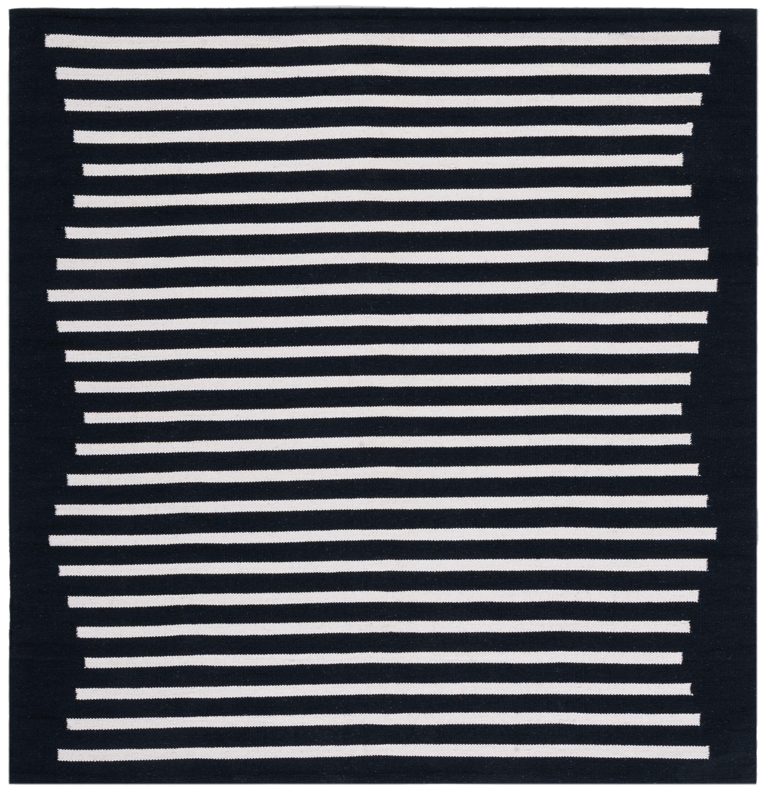 Montauk MTK313 Hand Woven Indoor Area Rug - Black/Ivory - 6'x6' - Safavieh