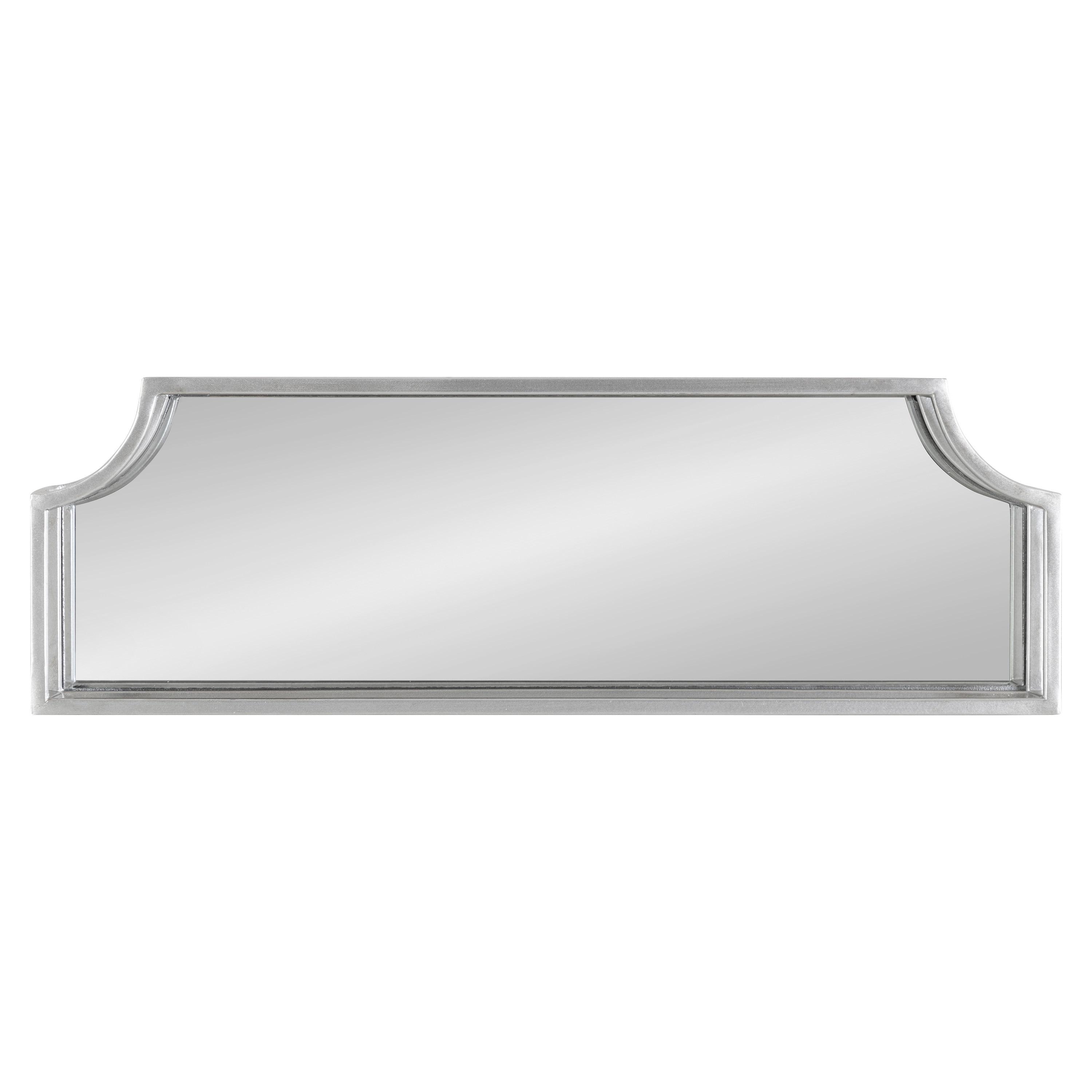 Kate & Laurel All Things Decor 2pc Ciel Metal Wall Shelf Set Silver - Geometric Design, Glass Surface, No Assembly Required