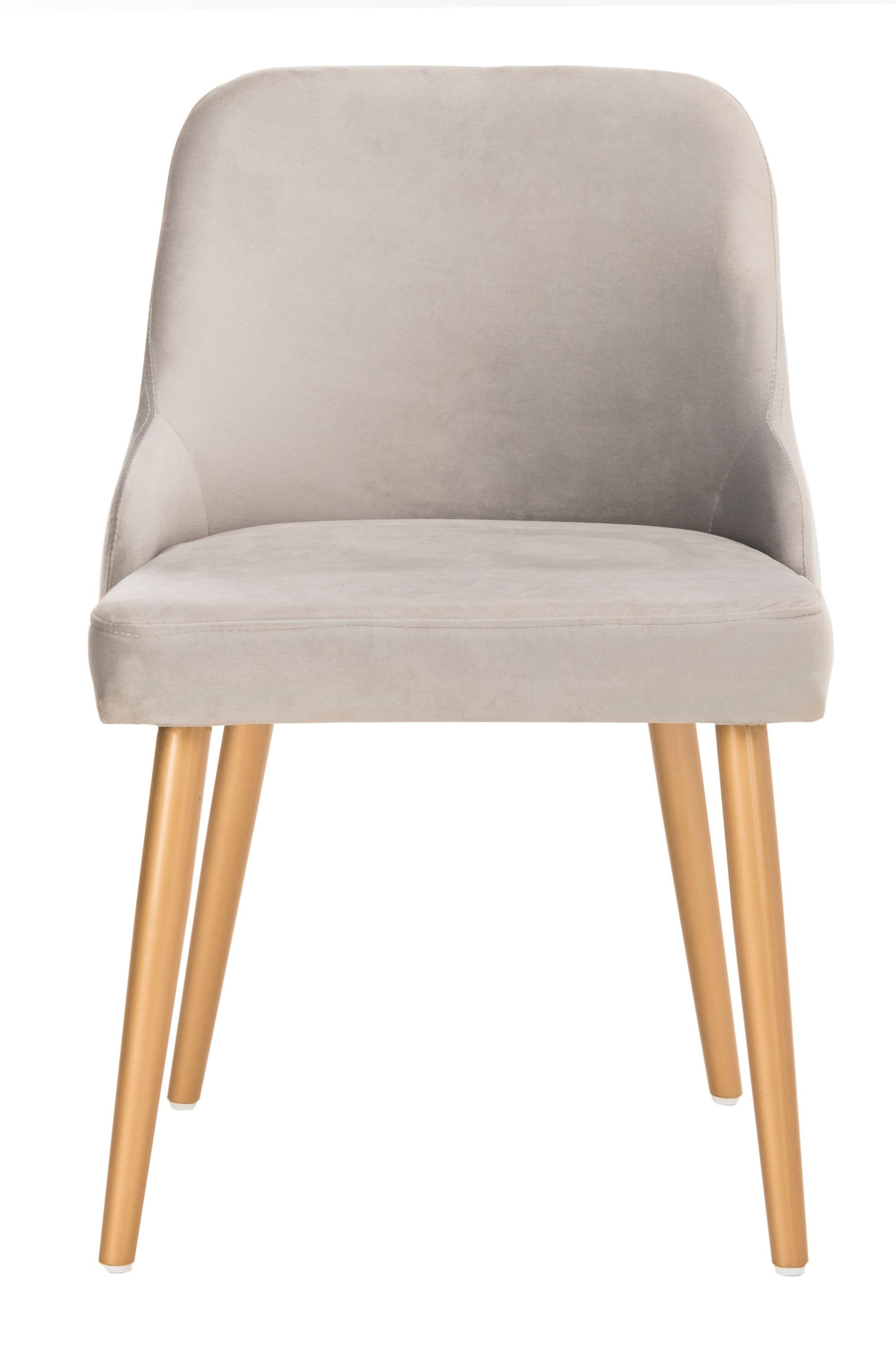 Lulu Upholstered Dining Chair (Set of 2) - Grey/Gold - Safavieh