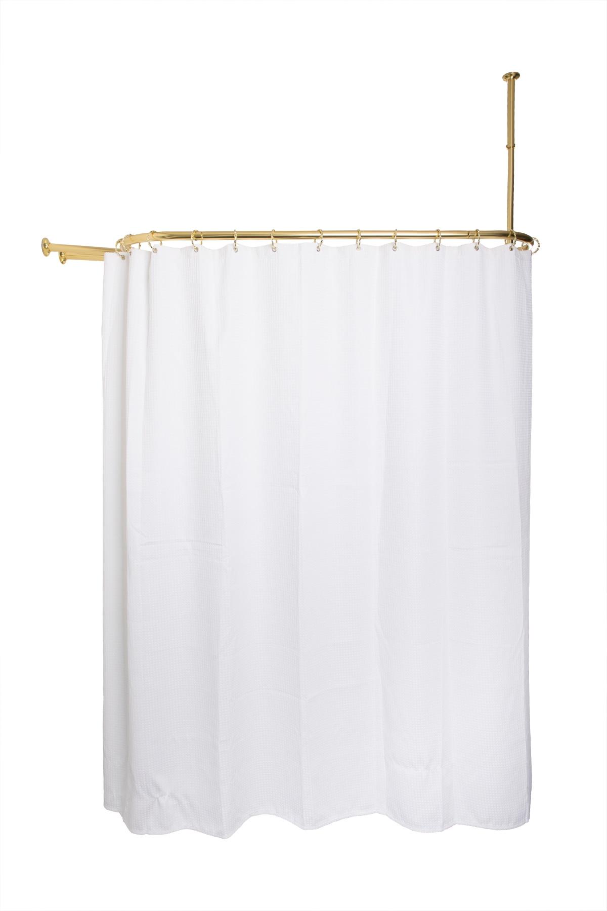 Utopia Alley 64'' D-Shaped Drill / Screw Shower Curtain Rod & Hook Set