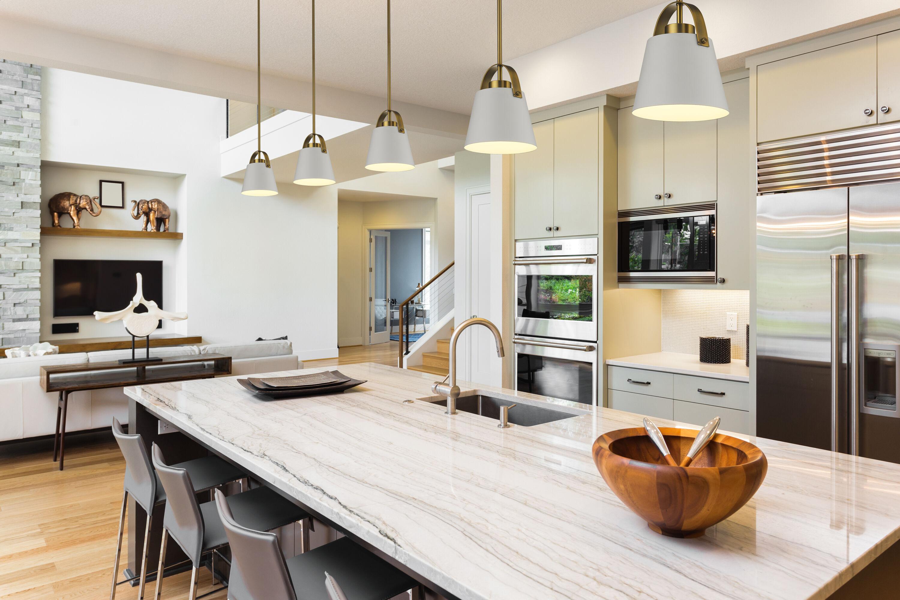 Z-Lite Z-Studio 1 - Light Pendant in  Matte White/Heritage Brass