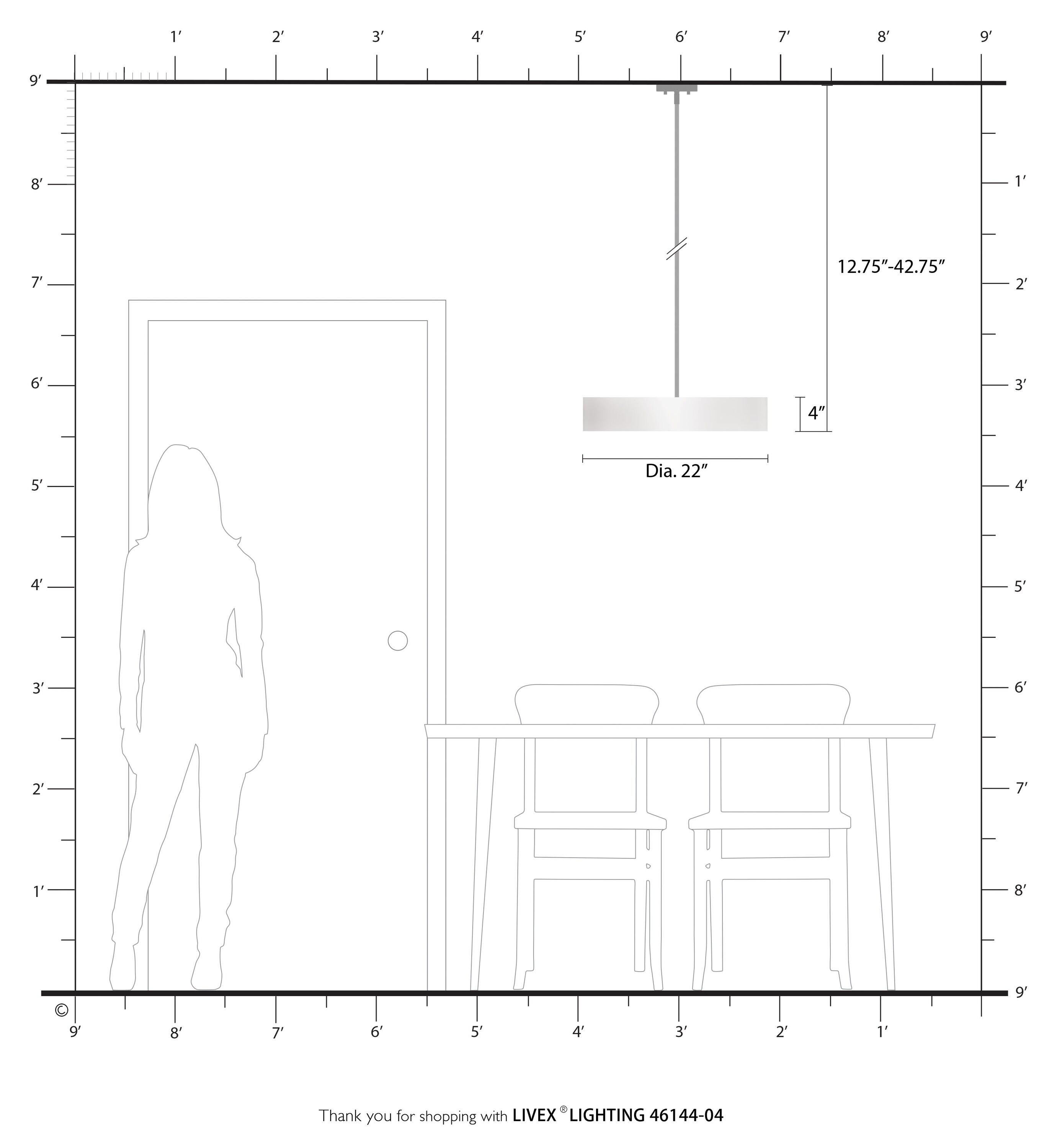 Livex Lighting Elmhurst 4 - Light Pendant in Black