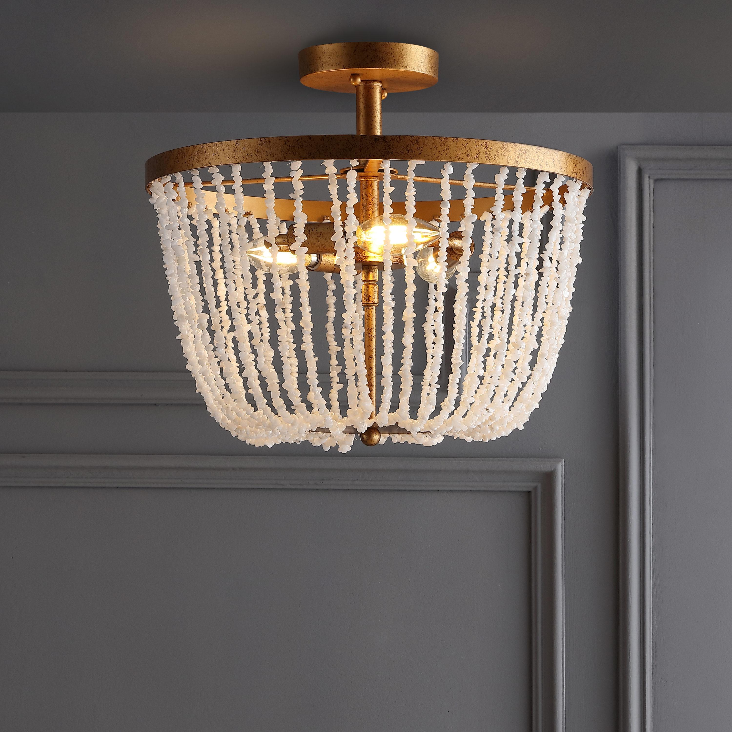 Jonathan Y Lighting Jyl9021 Georgian 3 Light 15" Wide Led Semi-Flush Bowl Ceiling Fixture
