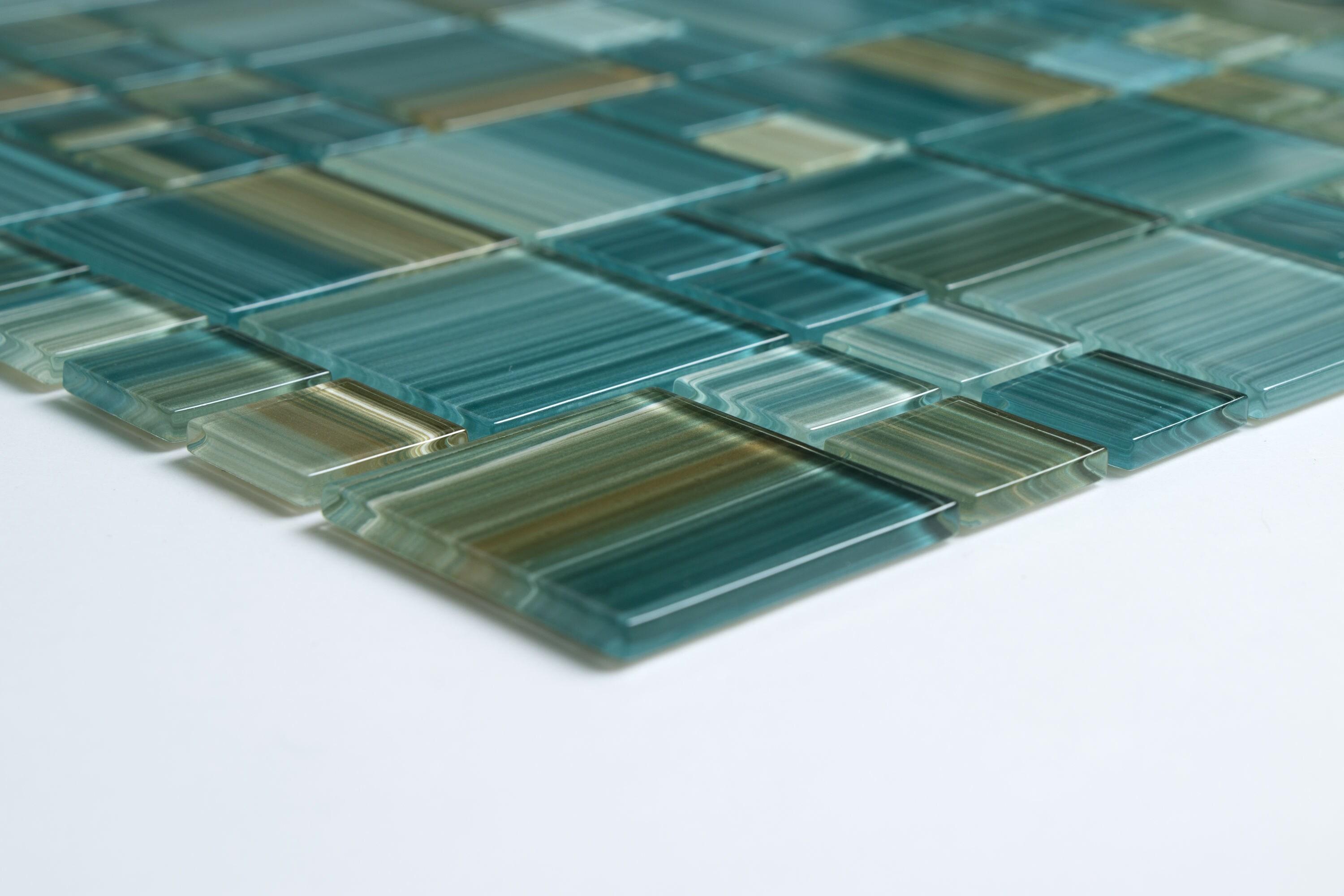 Swimming Pool Random Sized Straight Edge Glass Mosaic Tile