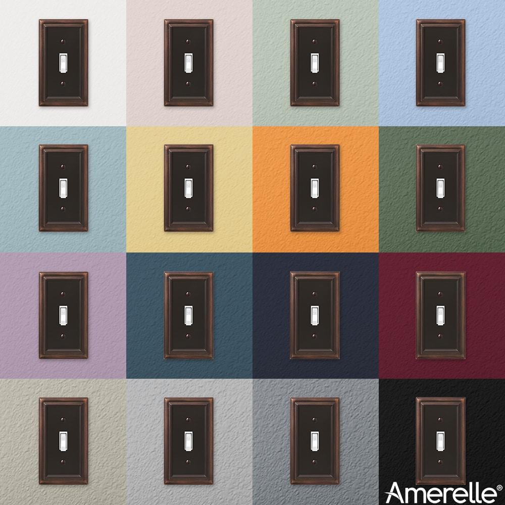 Amerelle 94T4VB Continental Wallplate, 4 Toggle, Cast Metal, Aged Bronze, 1-Pack