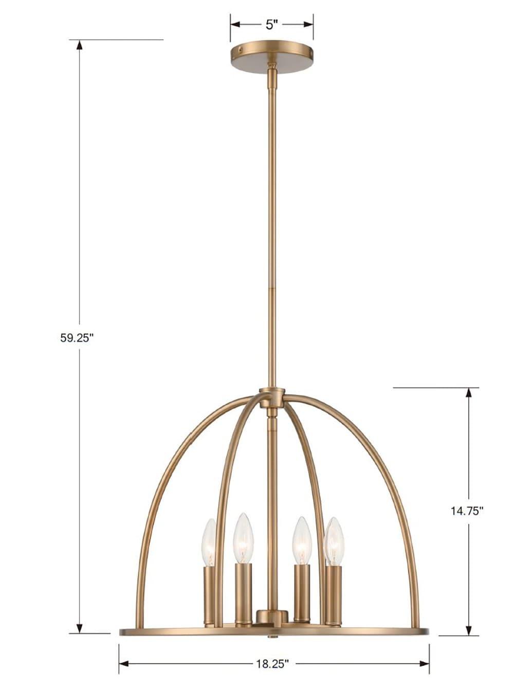 Crystorama Lighting Abbott 4 - Light Chandelier in  Vibrant Gold
