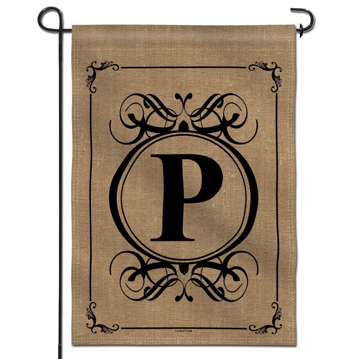 ANLEY 12.5 in x 18 in Classic Monogram Letter P Garden Flag, Family Last Name Initial Yard Flags