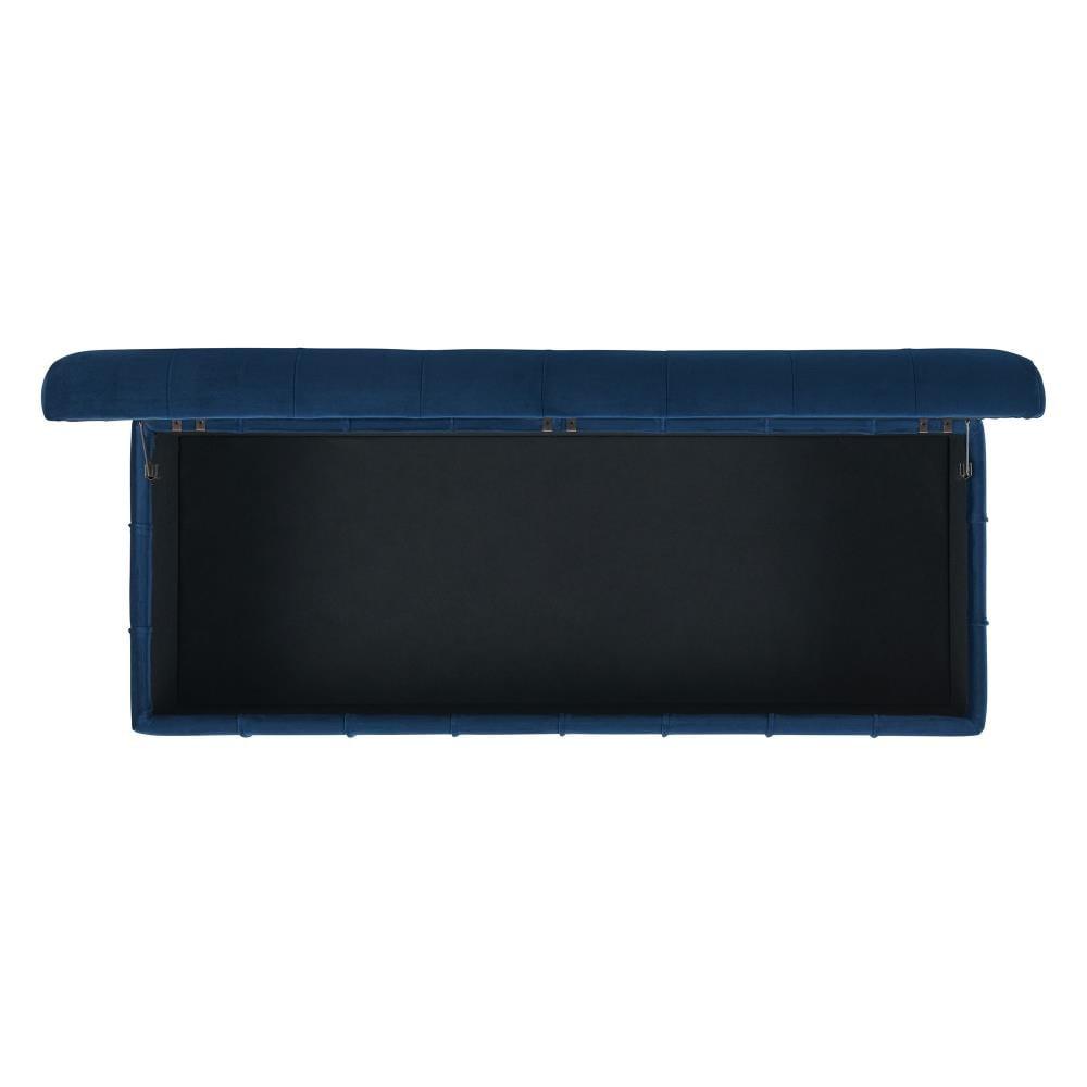 Jude Tufted Storage Ottoman Cobalt - Picket House Furnishings: Upholstered Bench with Lid, Modern Style