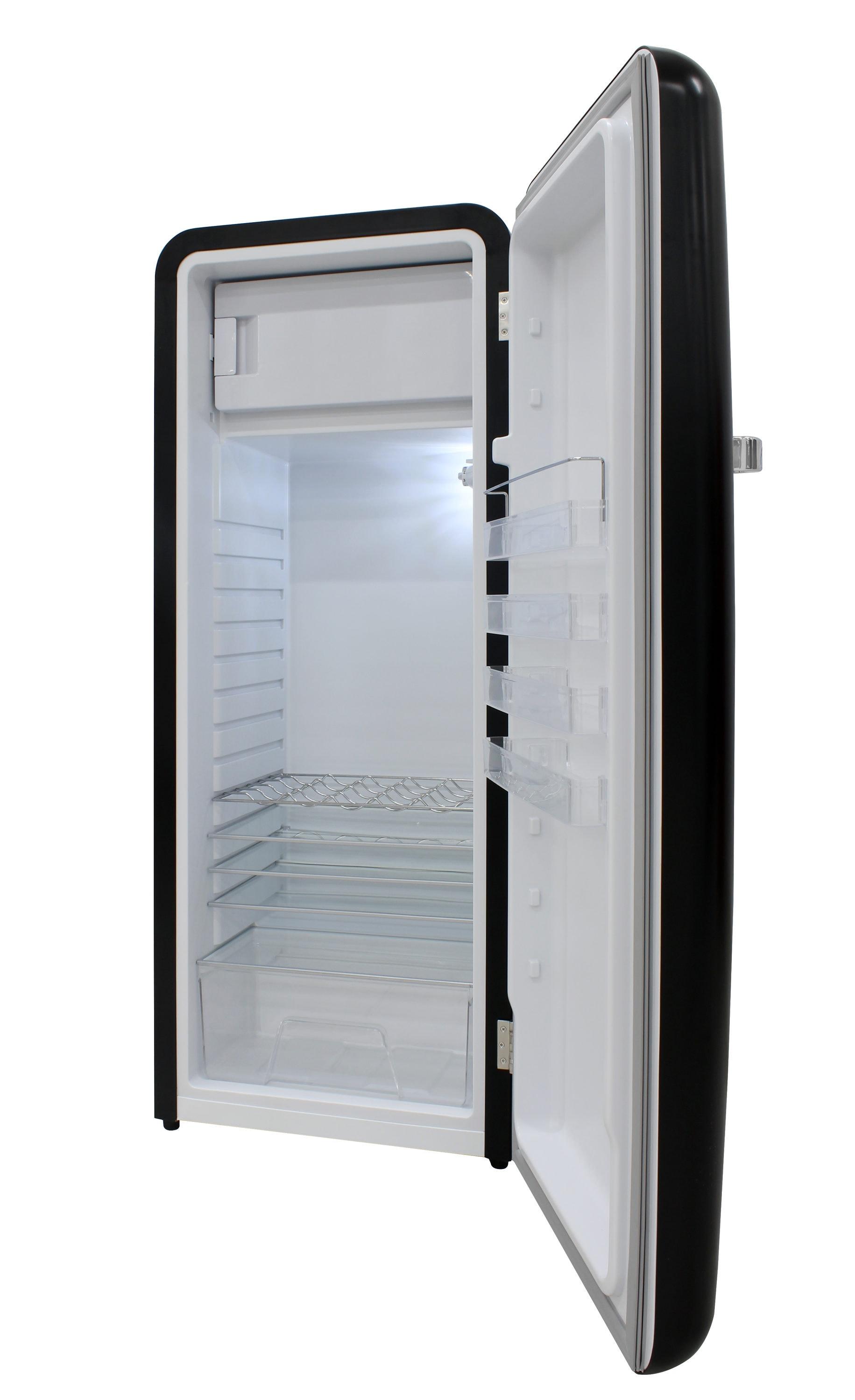 9.2 cu. ft. Freestanding Top Freezer Retro Refrigerator in Black