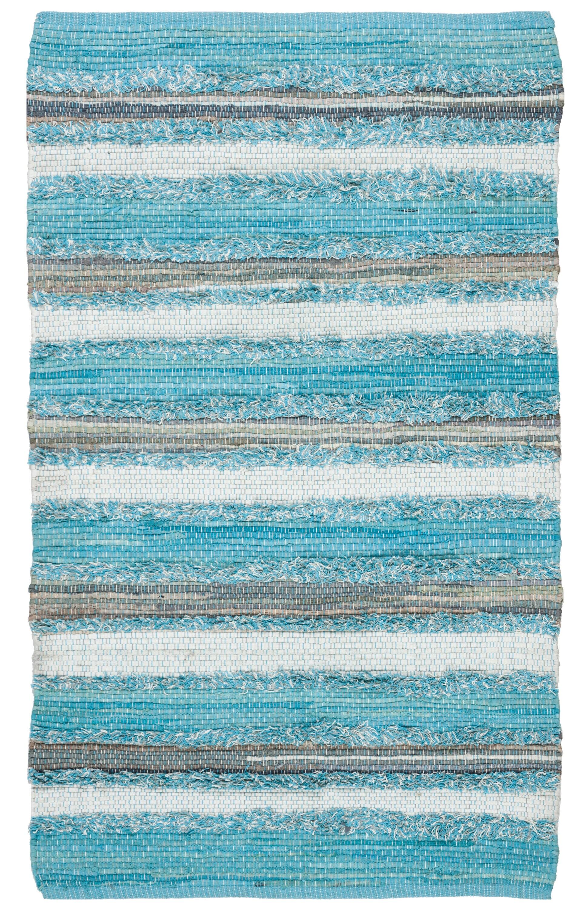 Montauk MTK951 Hand Woven Accent Rug - Aqua/Multi - 2'6"x4' - Safavieh.