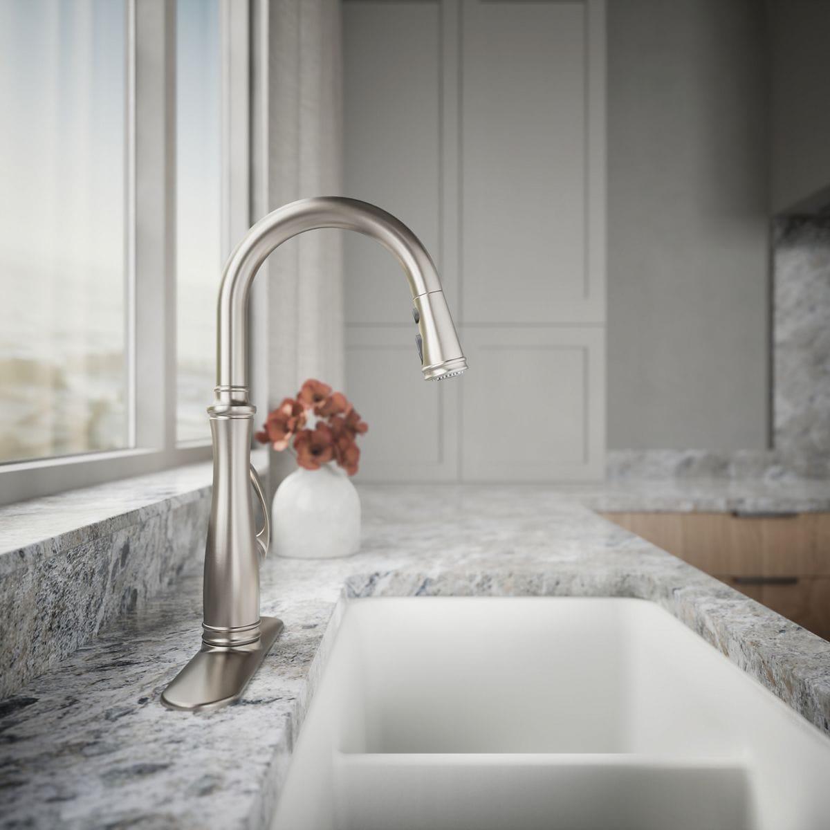 Bellera™ Pull Down Single Handle Kitchen Faucet with Handle and Supply Lines