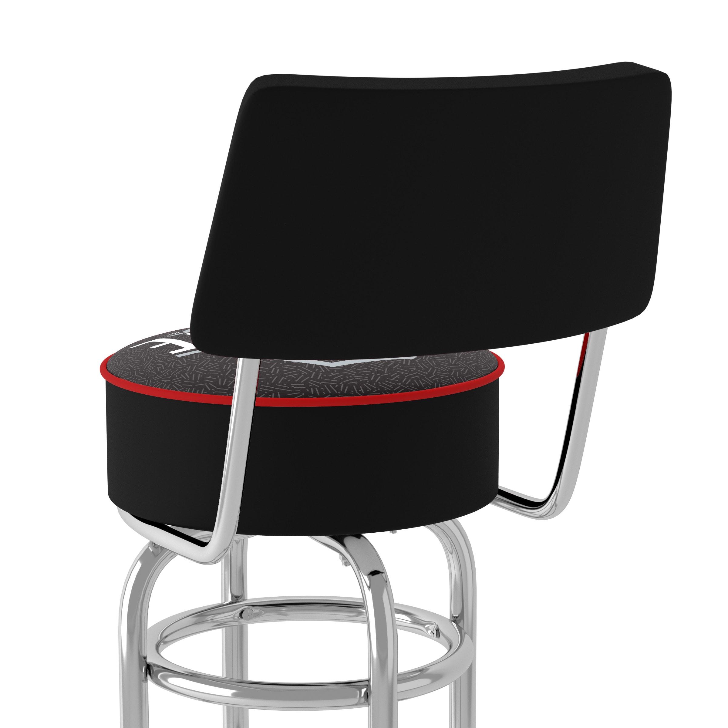 Trademark Gameroom Ohio State Buckeyes Bar Stools with Backs Chrome 31.0-in H Bar height Round seat Swivel Metal Bar Stool and Back