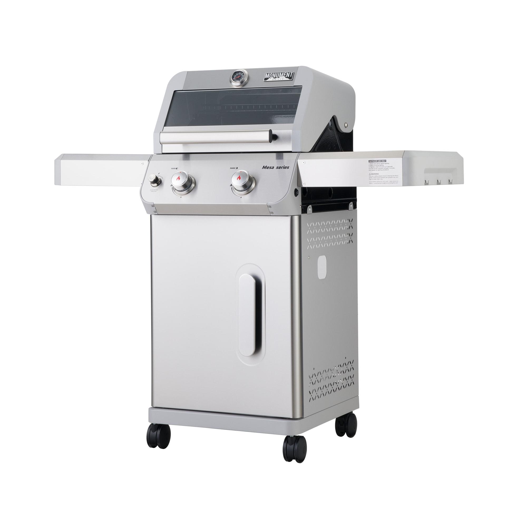 Monument Grills Mesa Series 2-Burner Free Standing Stailless Liquid Propane 24000 BTU Gas Grill with Cabinet