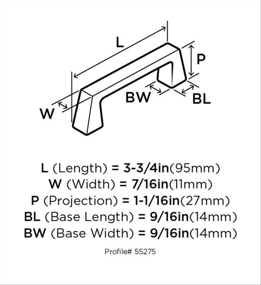 Amerock Blackrock 3 inch (76mm) Center-to-Center Polished Nickel Cabinet Pull